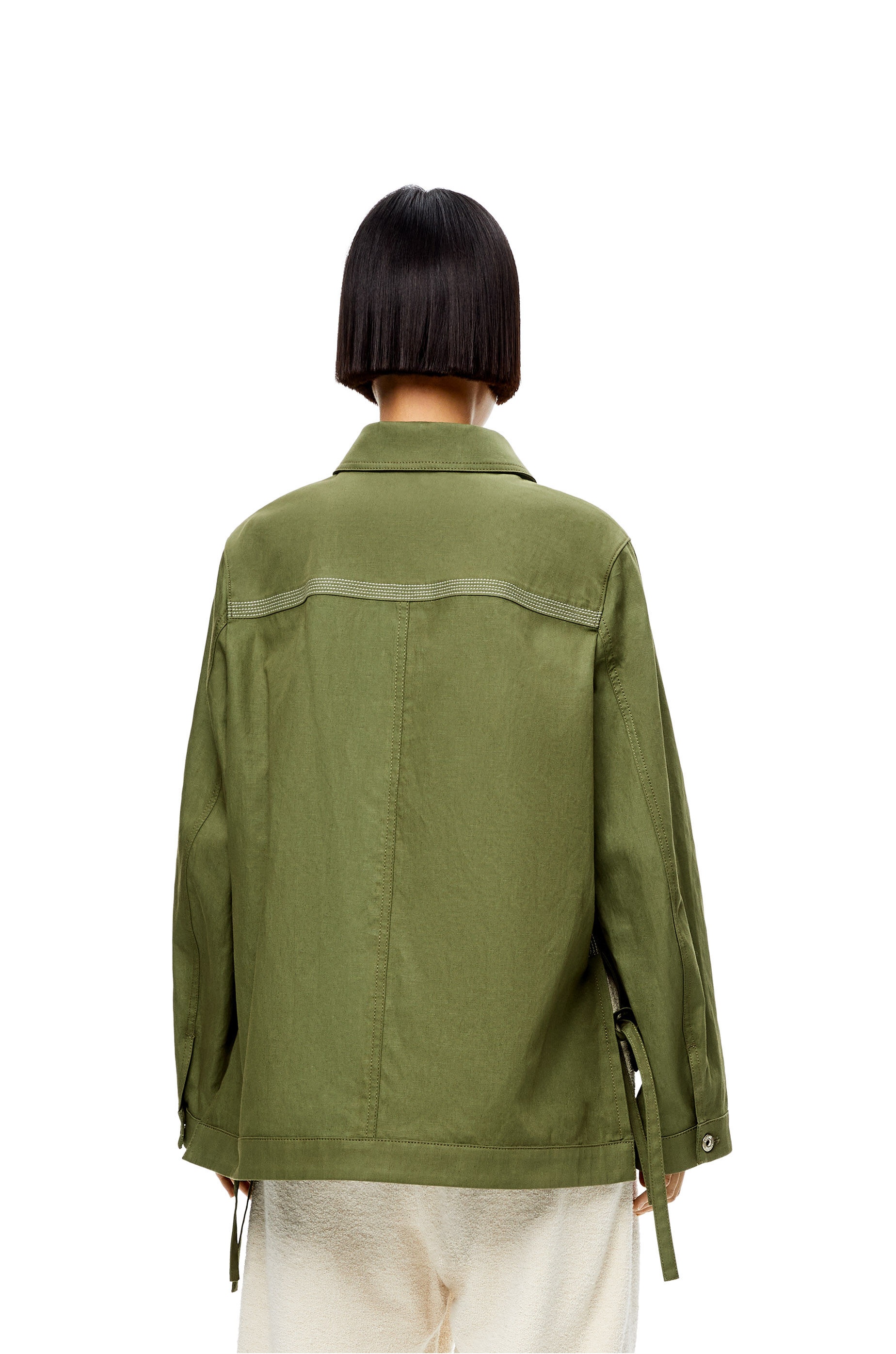 Workwear jacket in cotton and linen - 4
