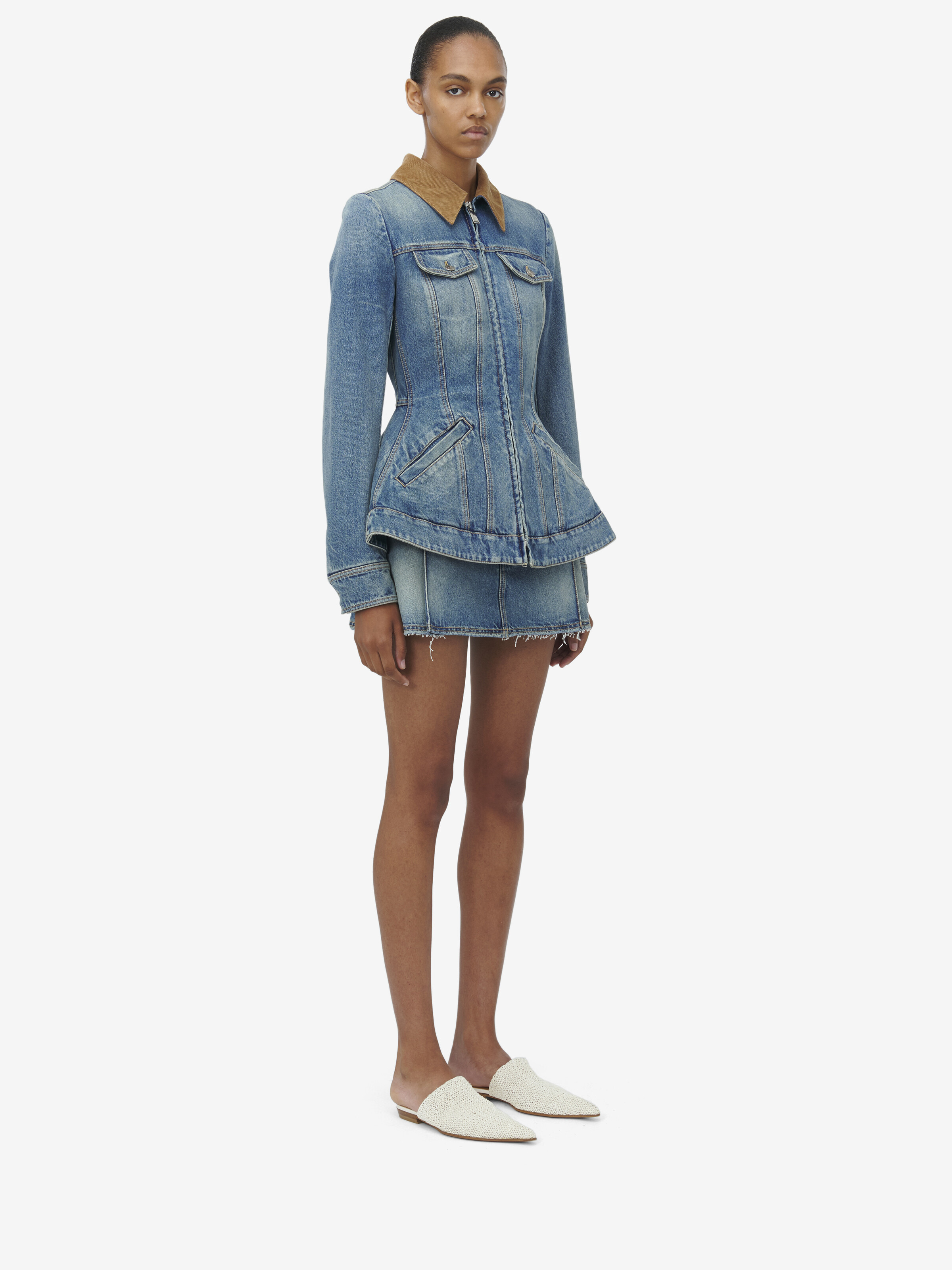 Peplum Denim Jacket - 4