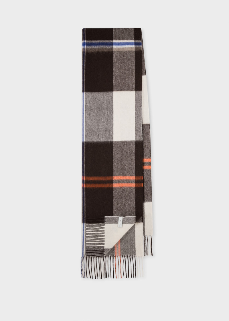 Lambswool Oversized Check Scarf 1