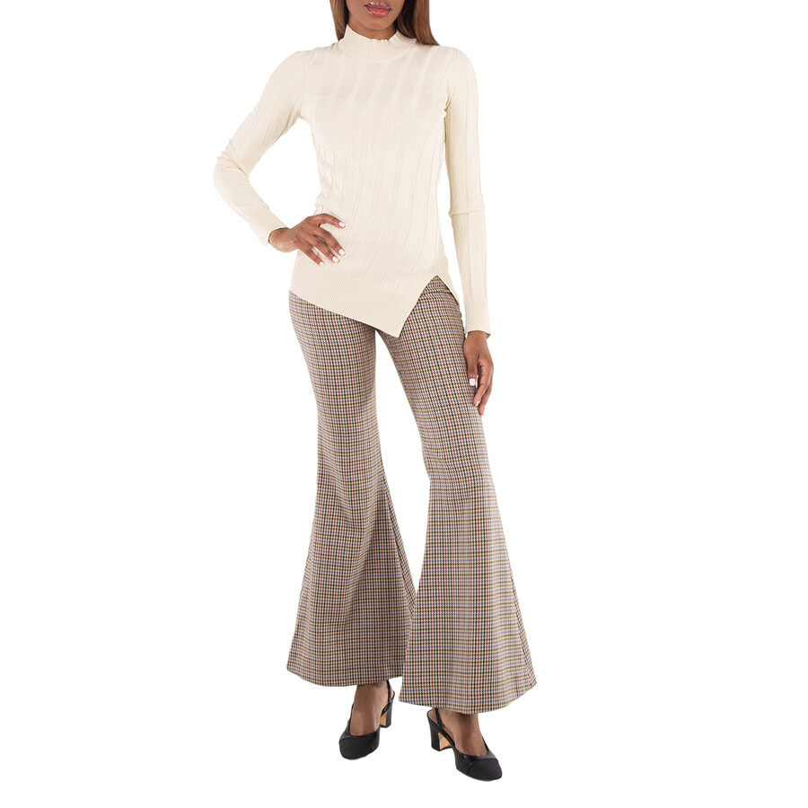Stella Mccartney Ladies White Asymmetric-Hem Knit Jumper - 4