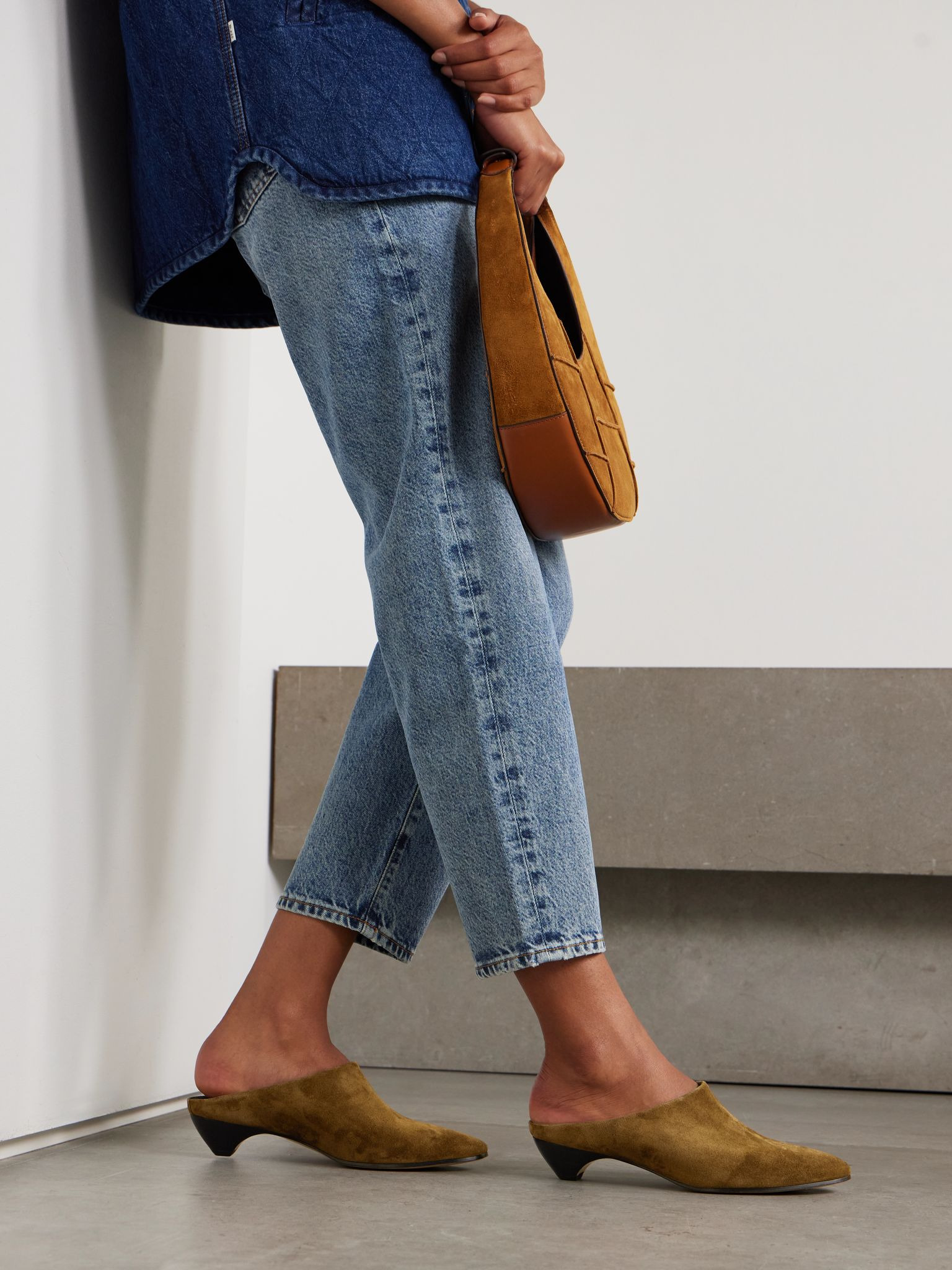Allegra suede mules Taupe - 2