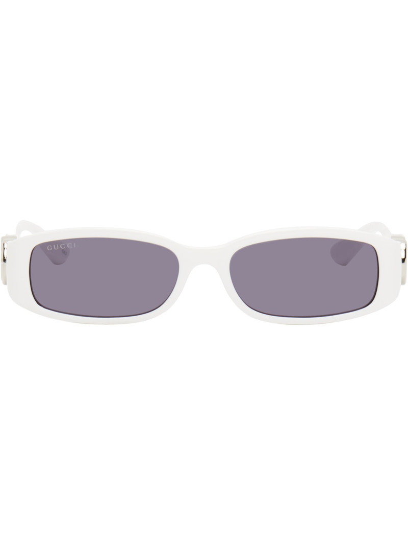 White Rectangular Frame Sunglasses 1