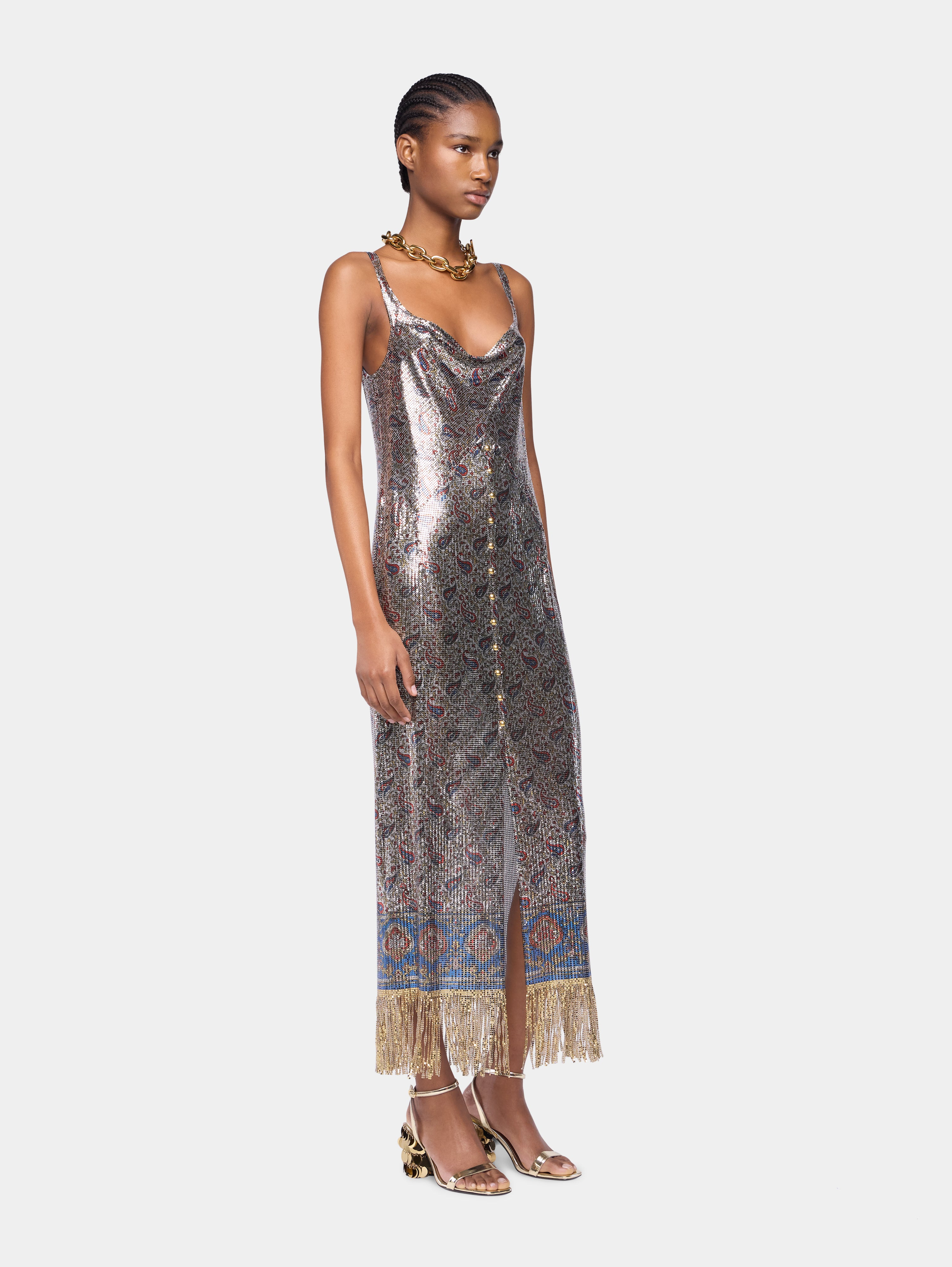 MIDI DRESS IN PRINTED MESH - 3