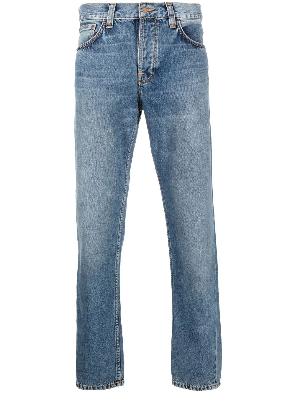 stonewashed straight-leg jeans - 1