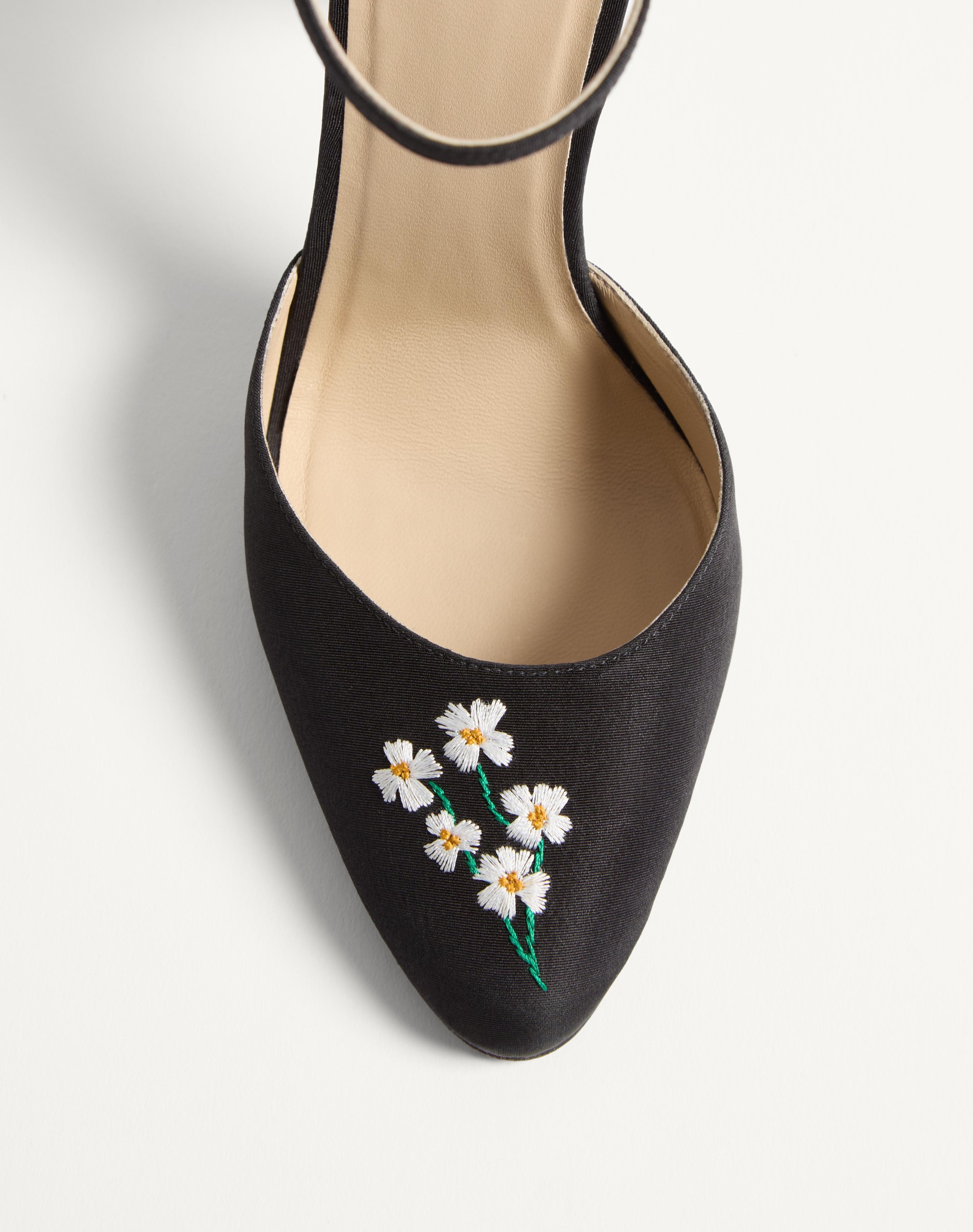 HI DOLLY FABRIC PUMPS WITH FLORAL EMBROIDERY 105MM - 6