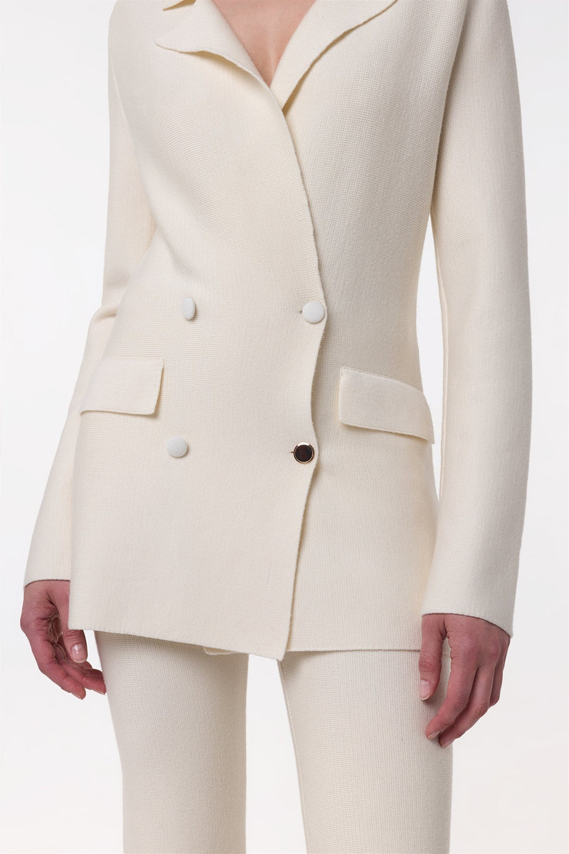 GABRIELA HEARST Bowen Knit Jacket in Ivory Wool outlook