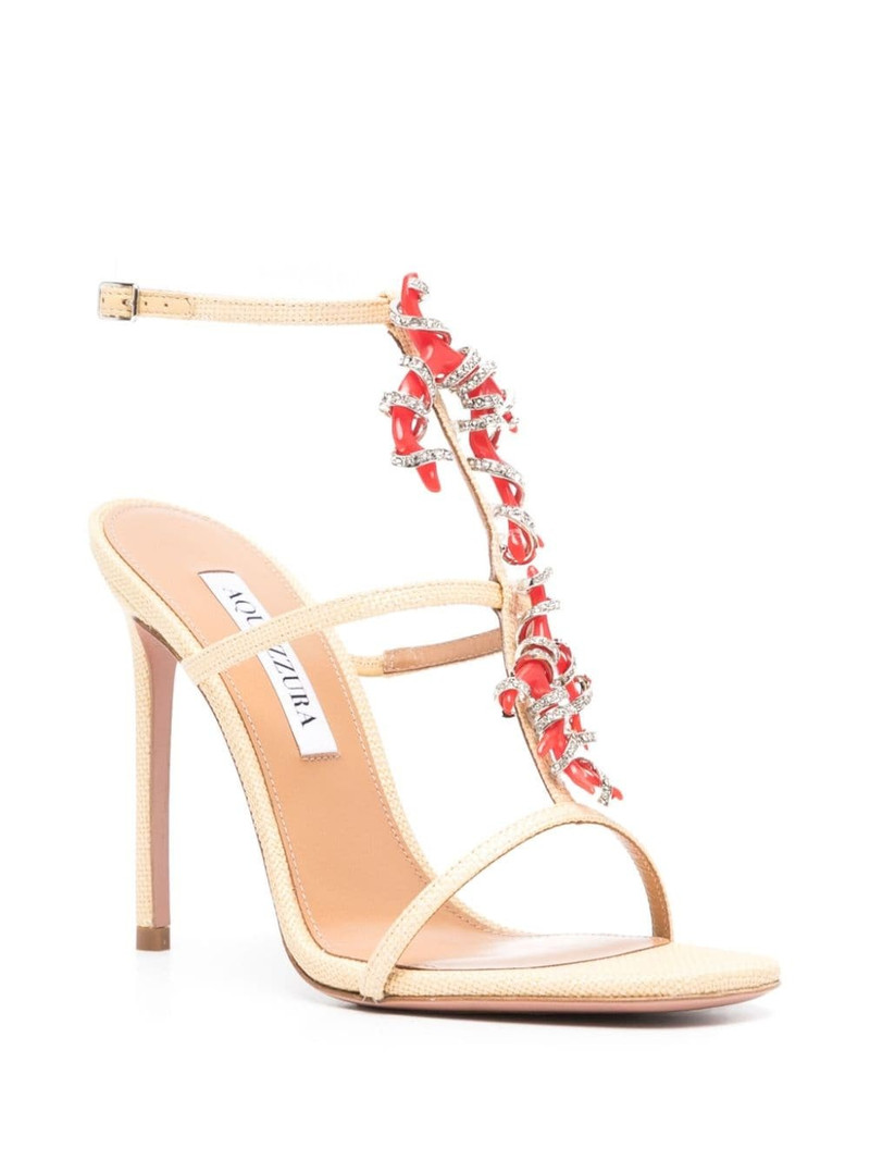 AQUAZZURA Capri Crush 105mm raffia sandals outlook