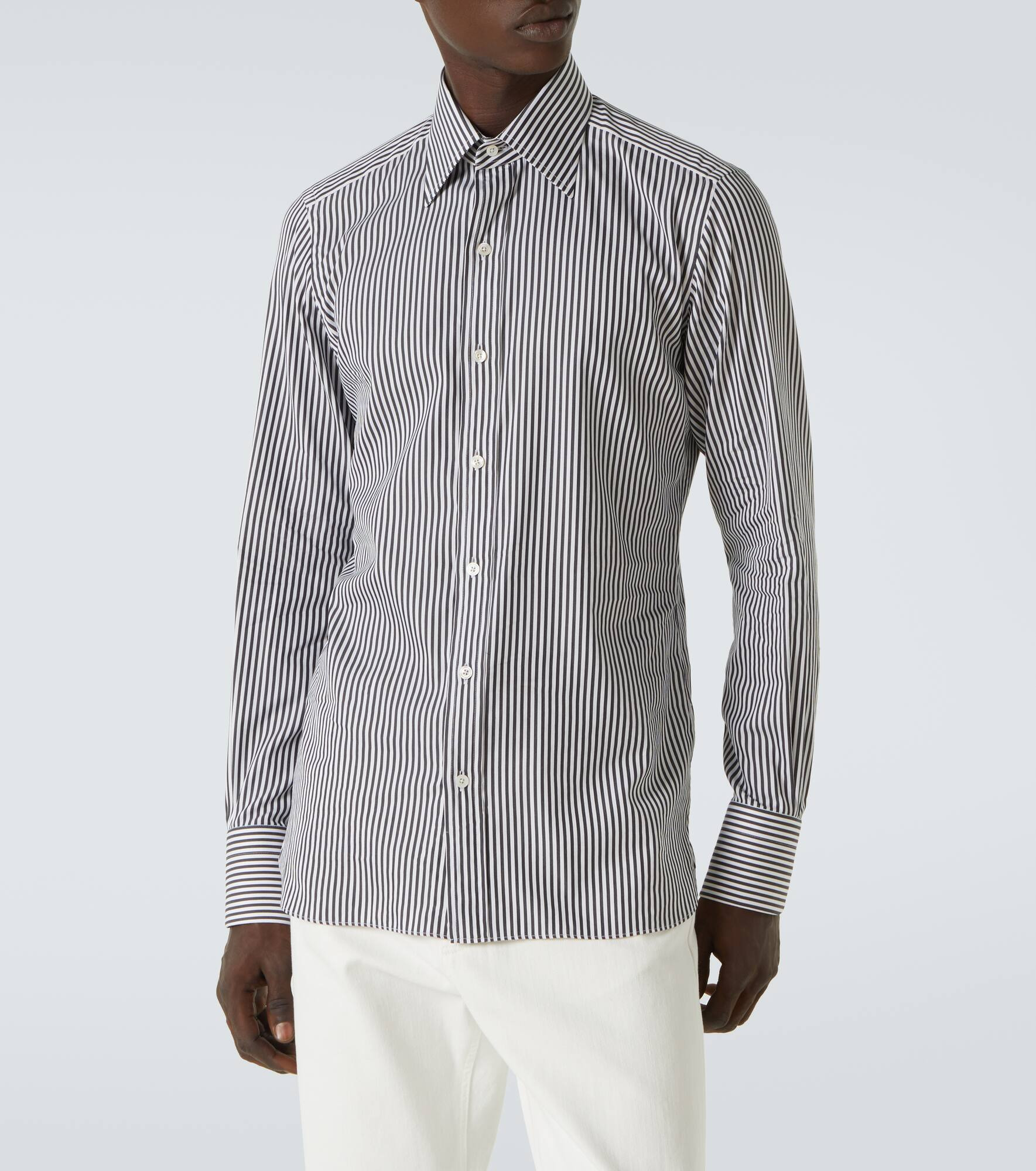 Ladder striped cotton shirt - 3
