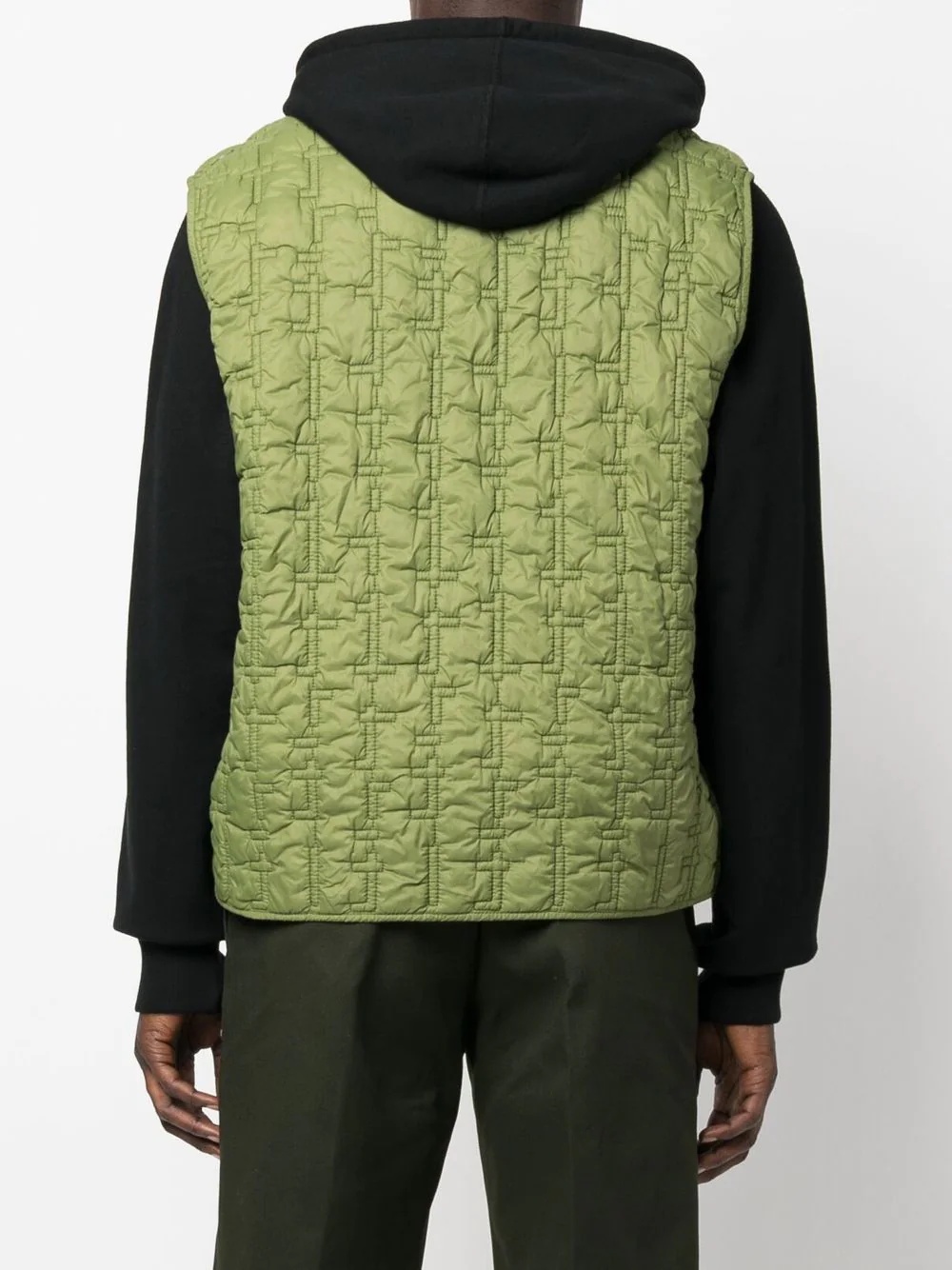 ruched quilted gilet - 4