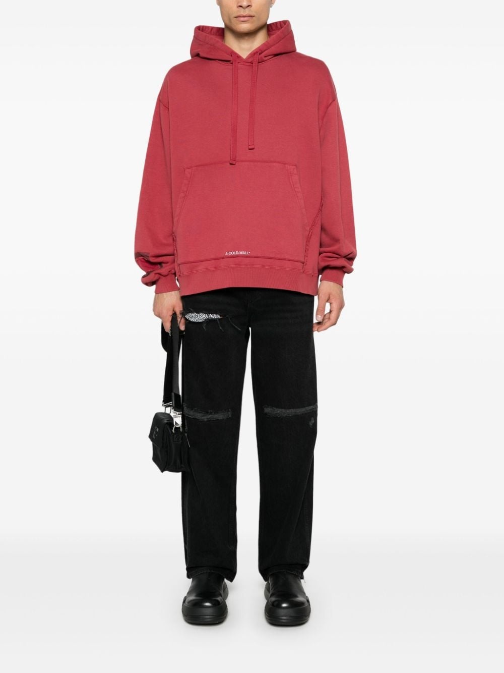 【関税込み】A-COLD-WALL* レッド ガーメントダイ フーディ A-COLD-WALL* Cubist hoodie | REVERSIBLE