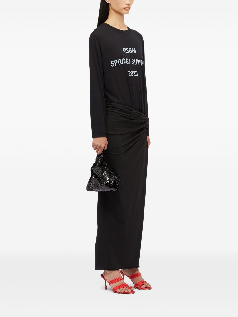 draped maxi skirt - 3