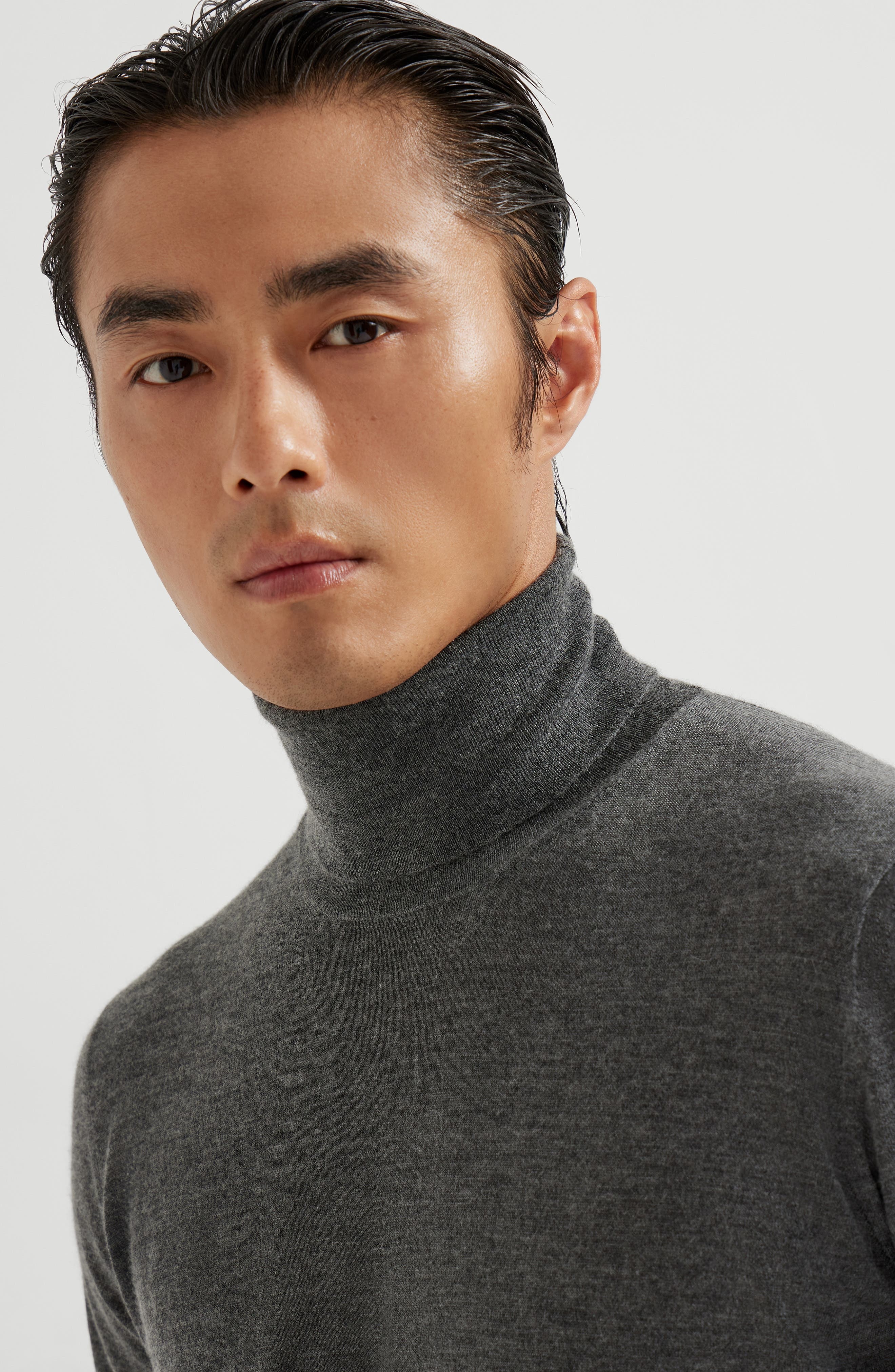 Brunello Cucinelli Cashmere and silk lightweight sweater in Lead at Nordstrom - 4