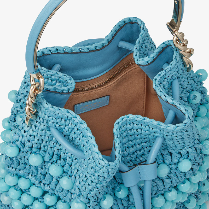 Bon Bon Bucket
Malibu Beaded Raffia and Smooth Leather Bucket Bag 3