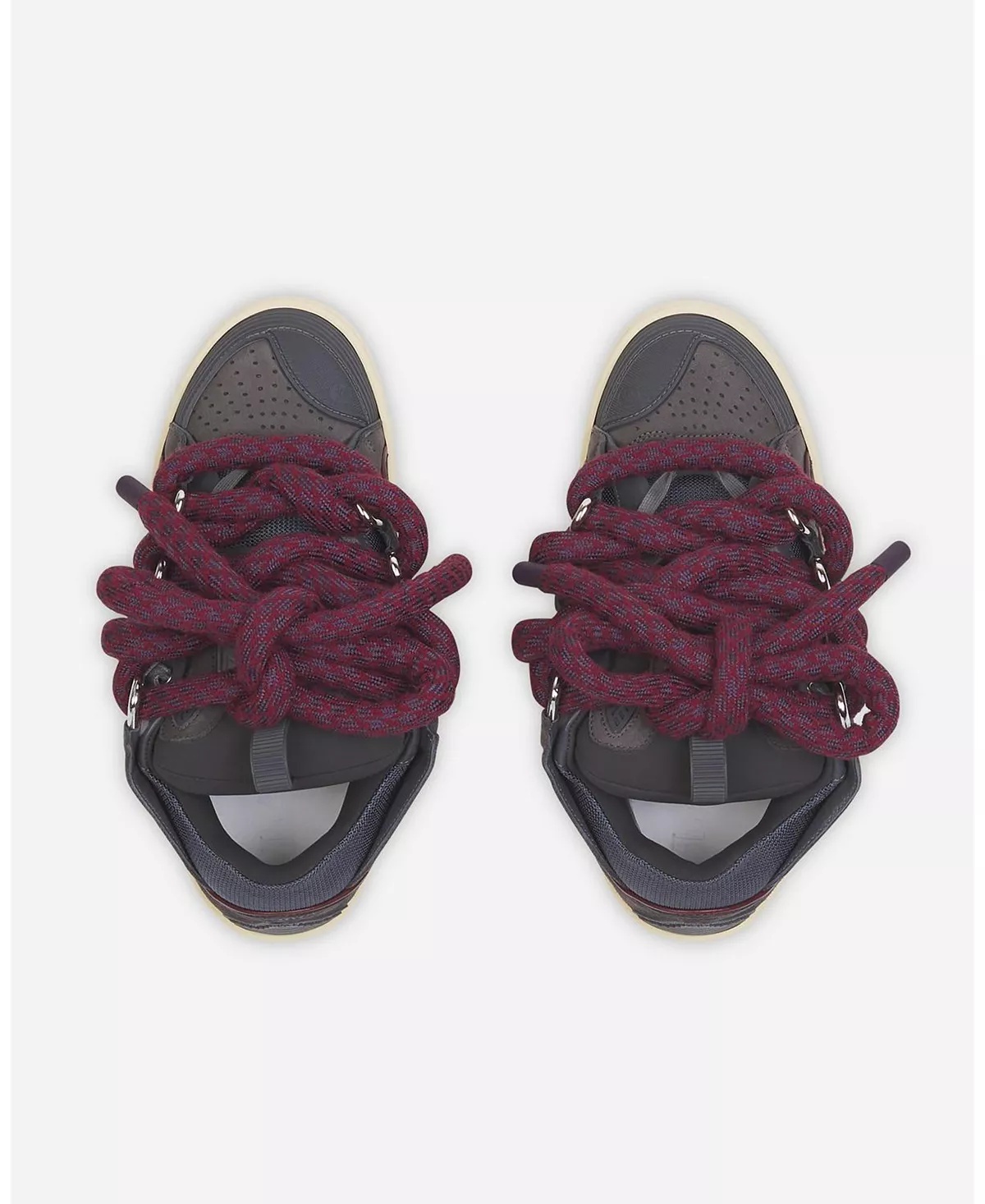 Women's Curb Sneakers in Leather with Snake Laces - 4