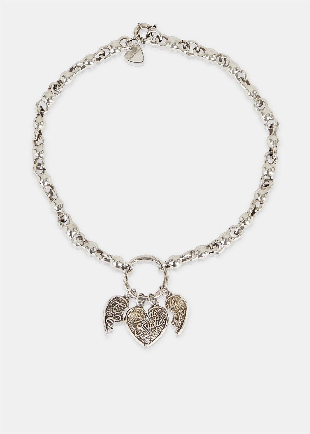 Silver Agoflus Broken Heart Necklace - 1