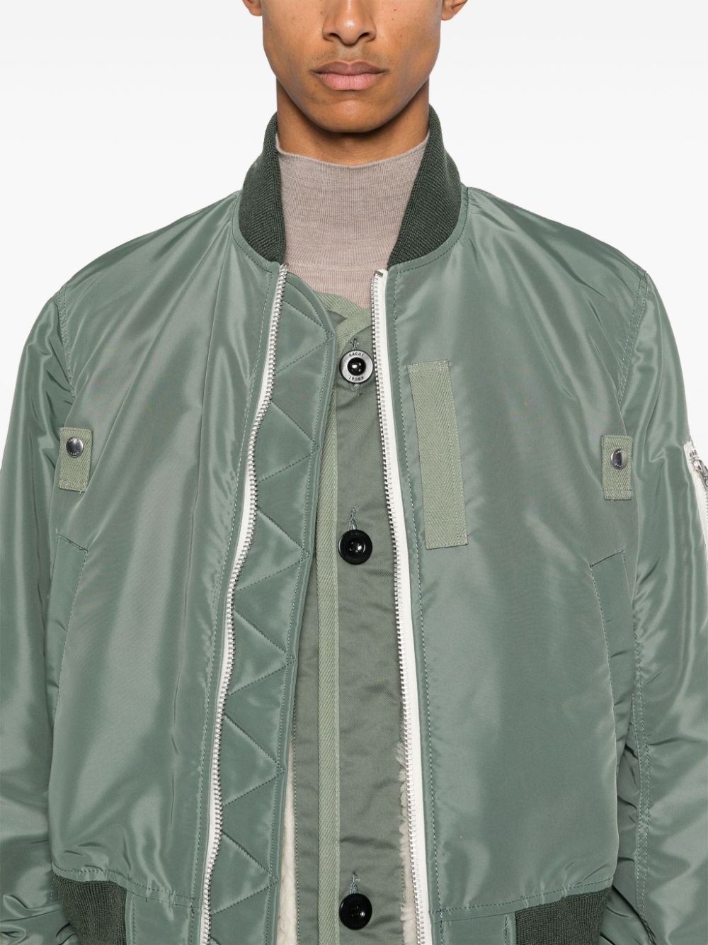 Sacai Men Bomber Jacket With Stitching - 3