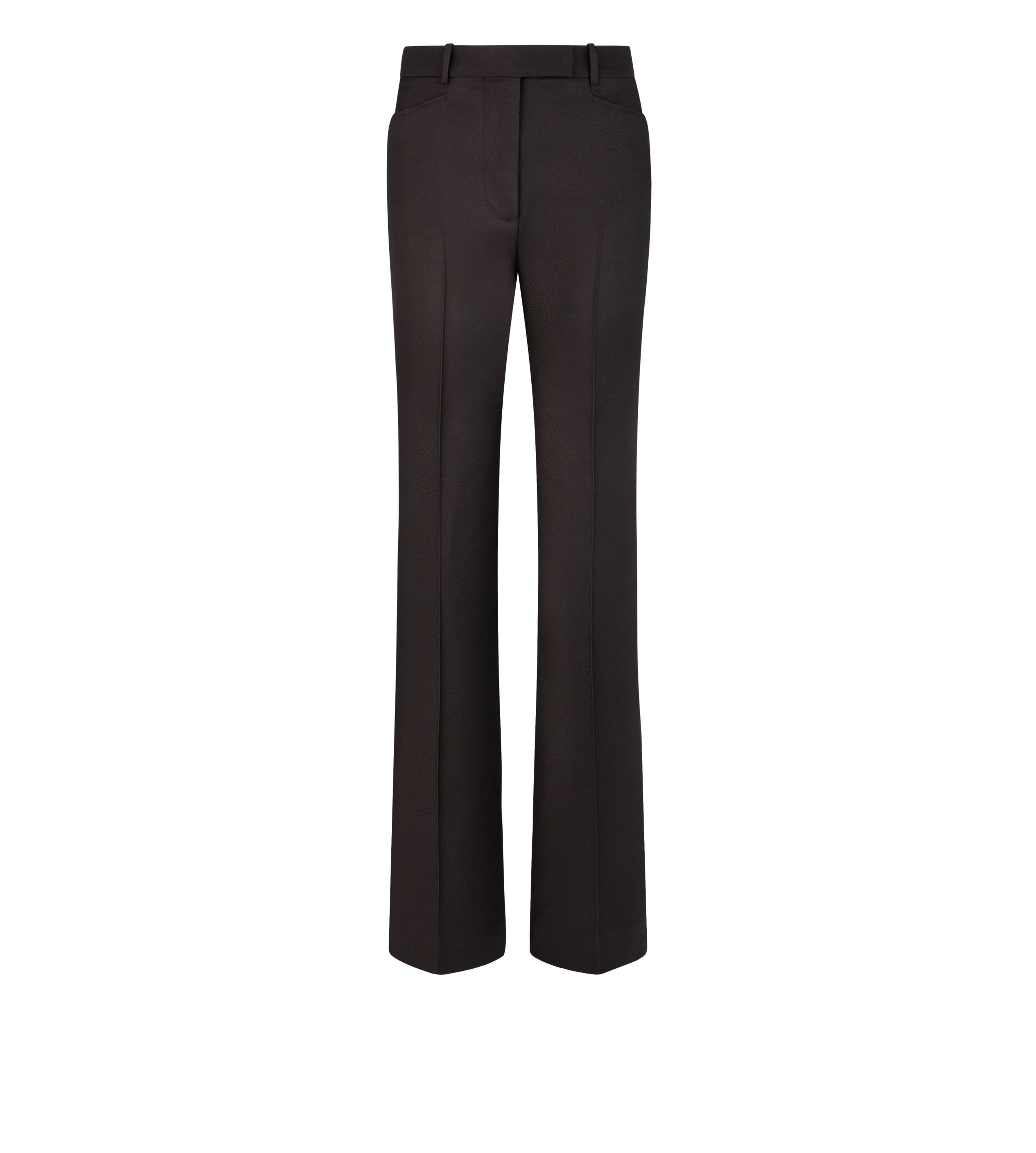 WOOL SILK TWILL TAILORED WIDE LEG PANTS - 1