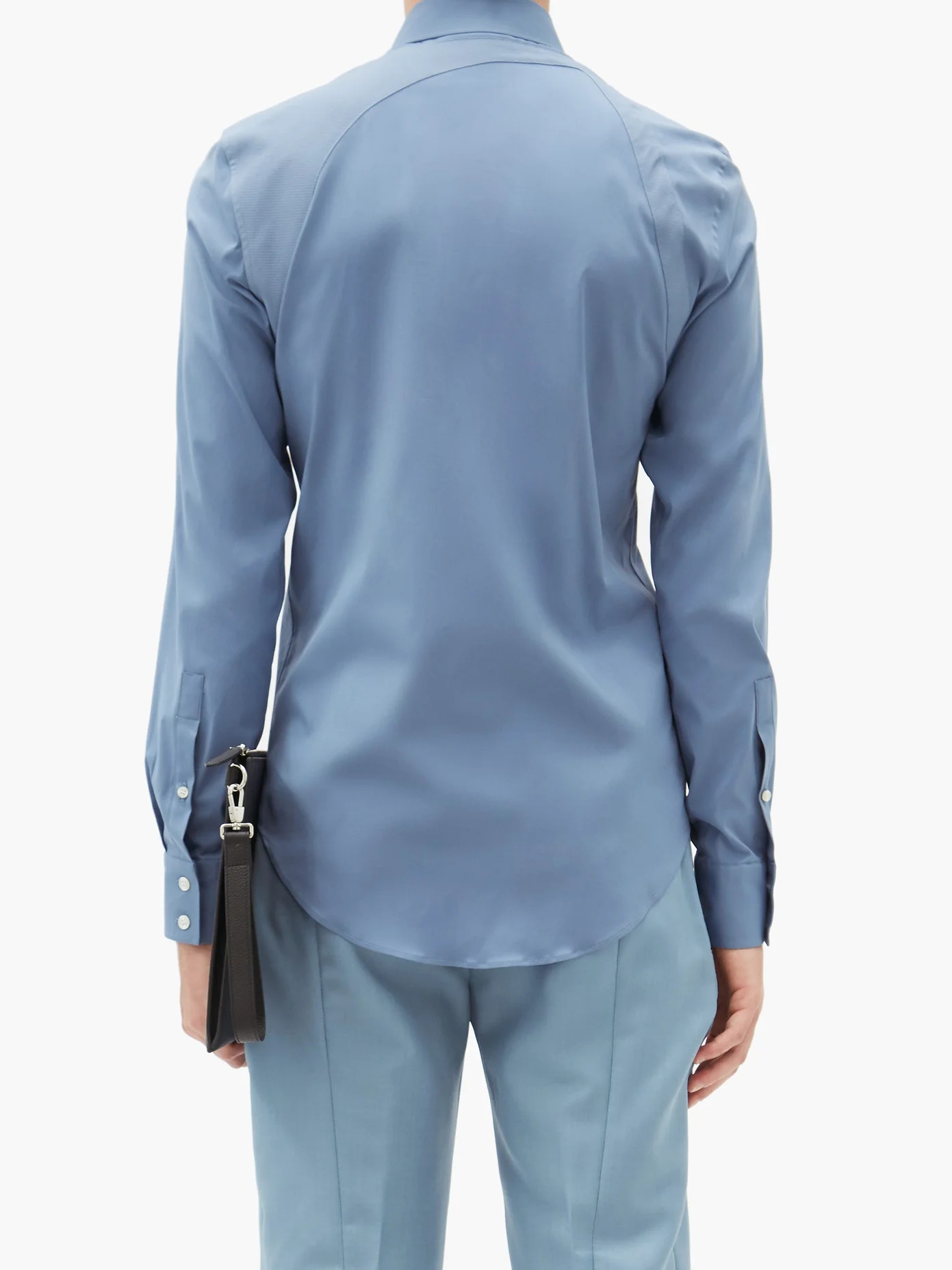 Piqué-panelled cotton-blend poplin harness shirt - 5