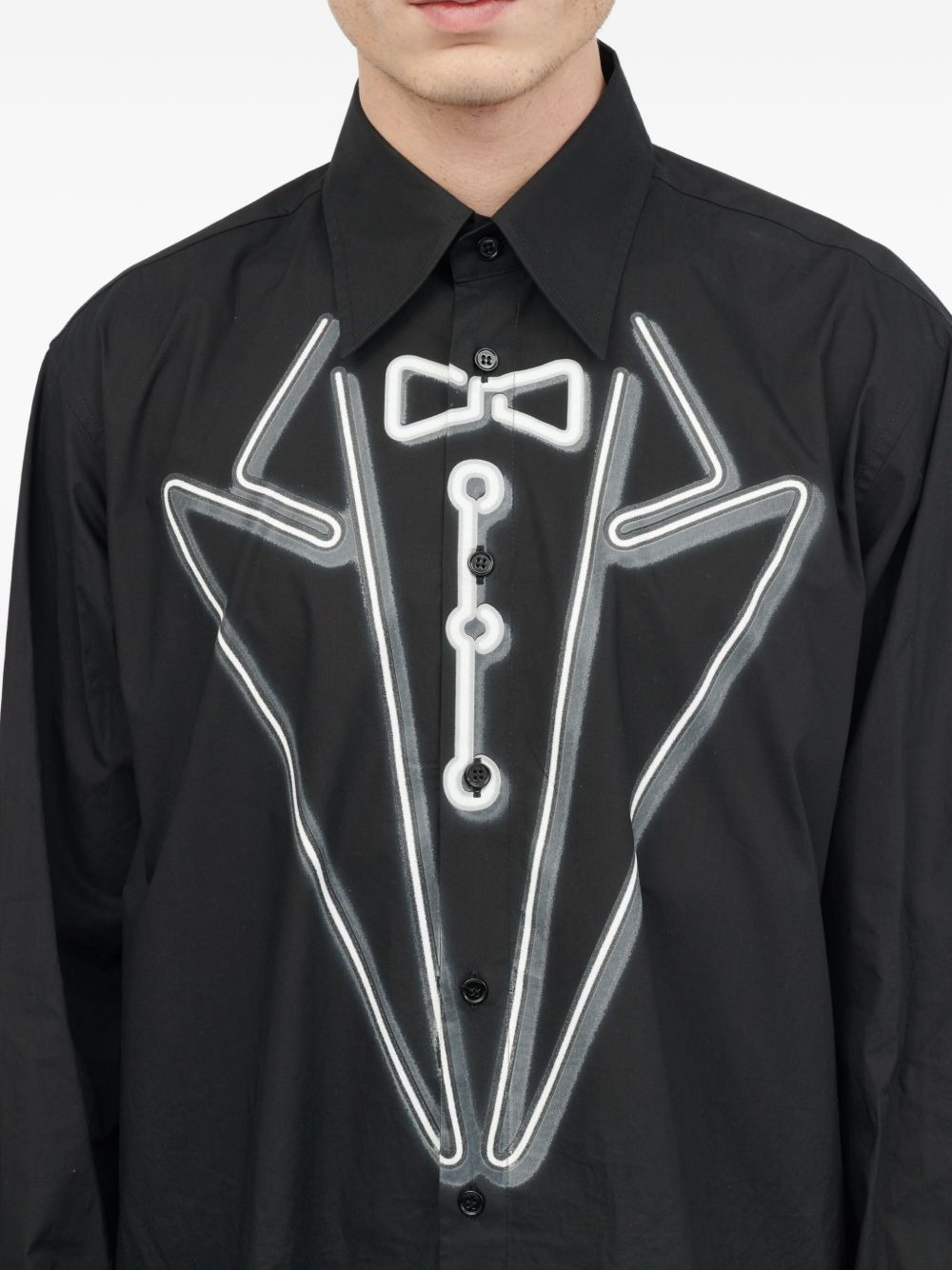 tuxedo-print long-sleeves shirt - 5