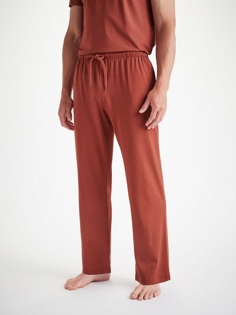 Men's Lounge Pants Basel Micro Modal Stretch Rust Red - 2