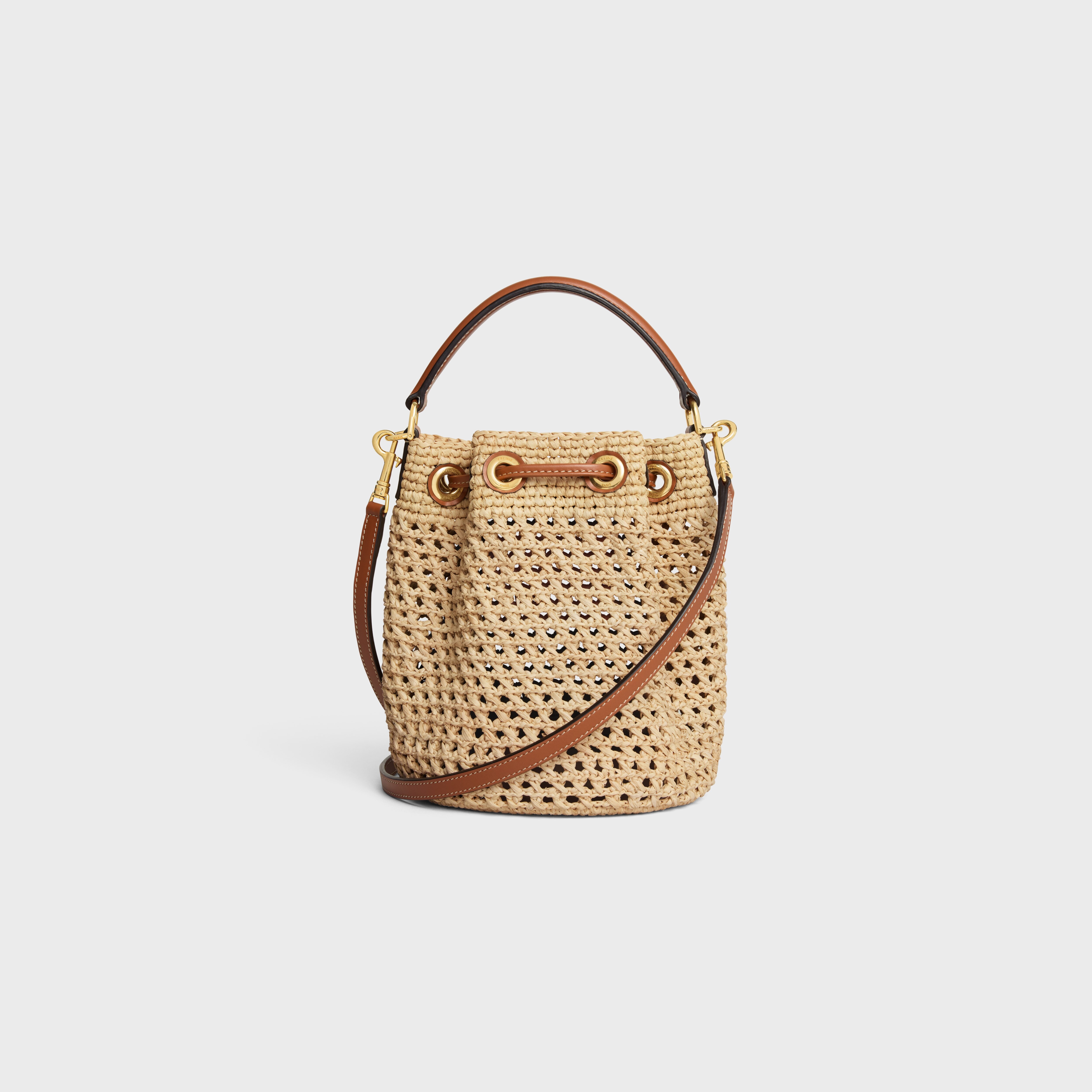 TEEN CLARA BAG IN RAFFIA AND CALFSKIN - 3