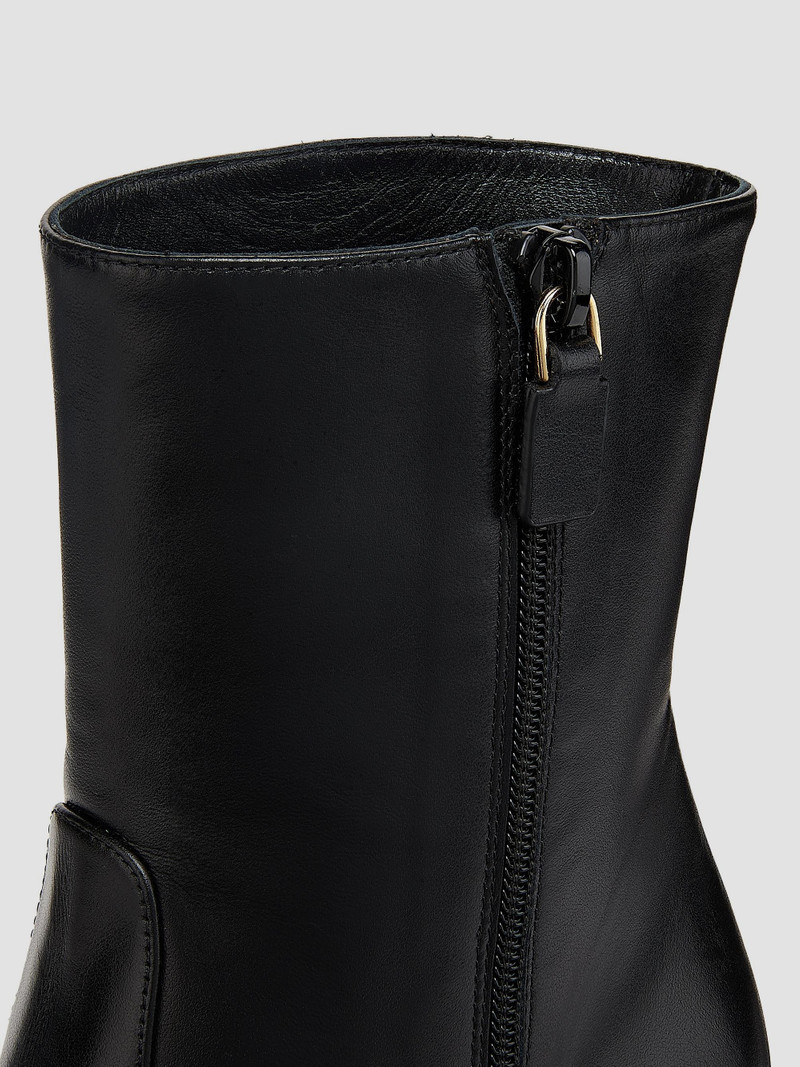 Women's Vinnie 85MM Leather Zip-Up Booties - Black 6