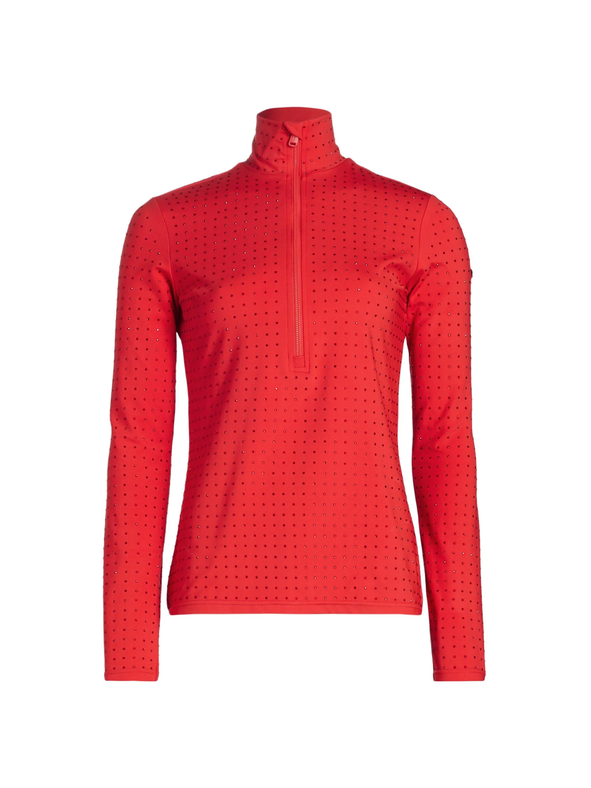 Women's Spark Stretch Interlock Ski Pullover Top - Flame - 1