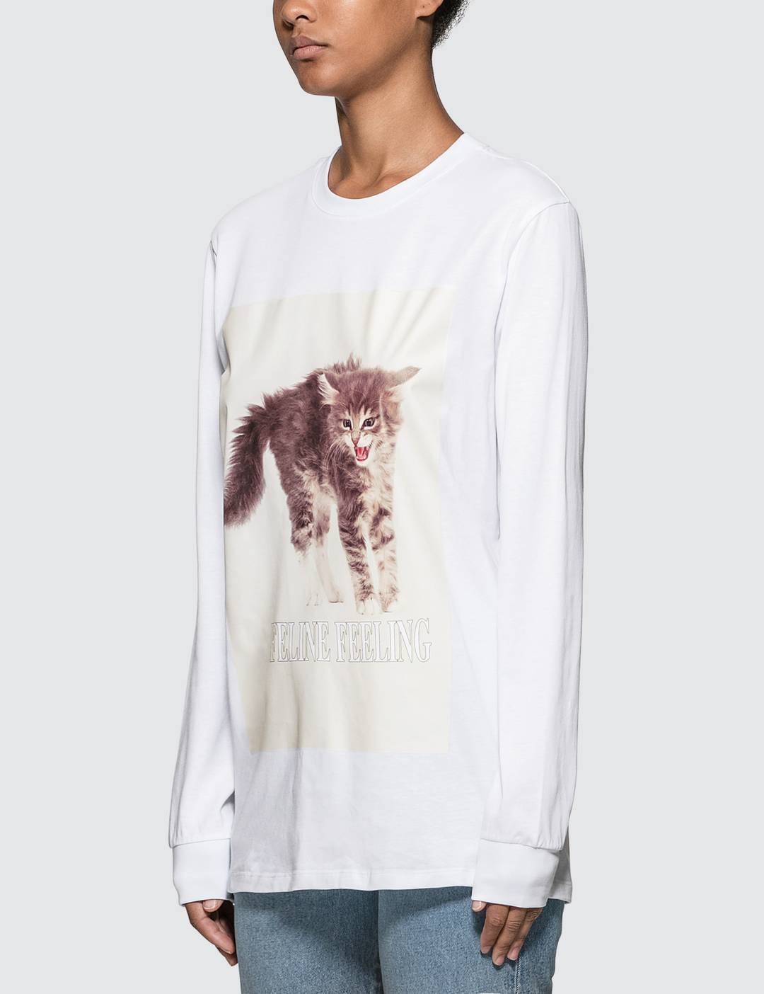 Cat Printed Long Sleeve T-shirt - 2