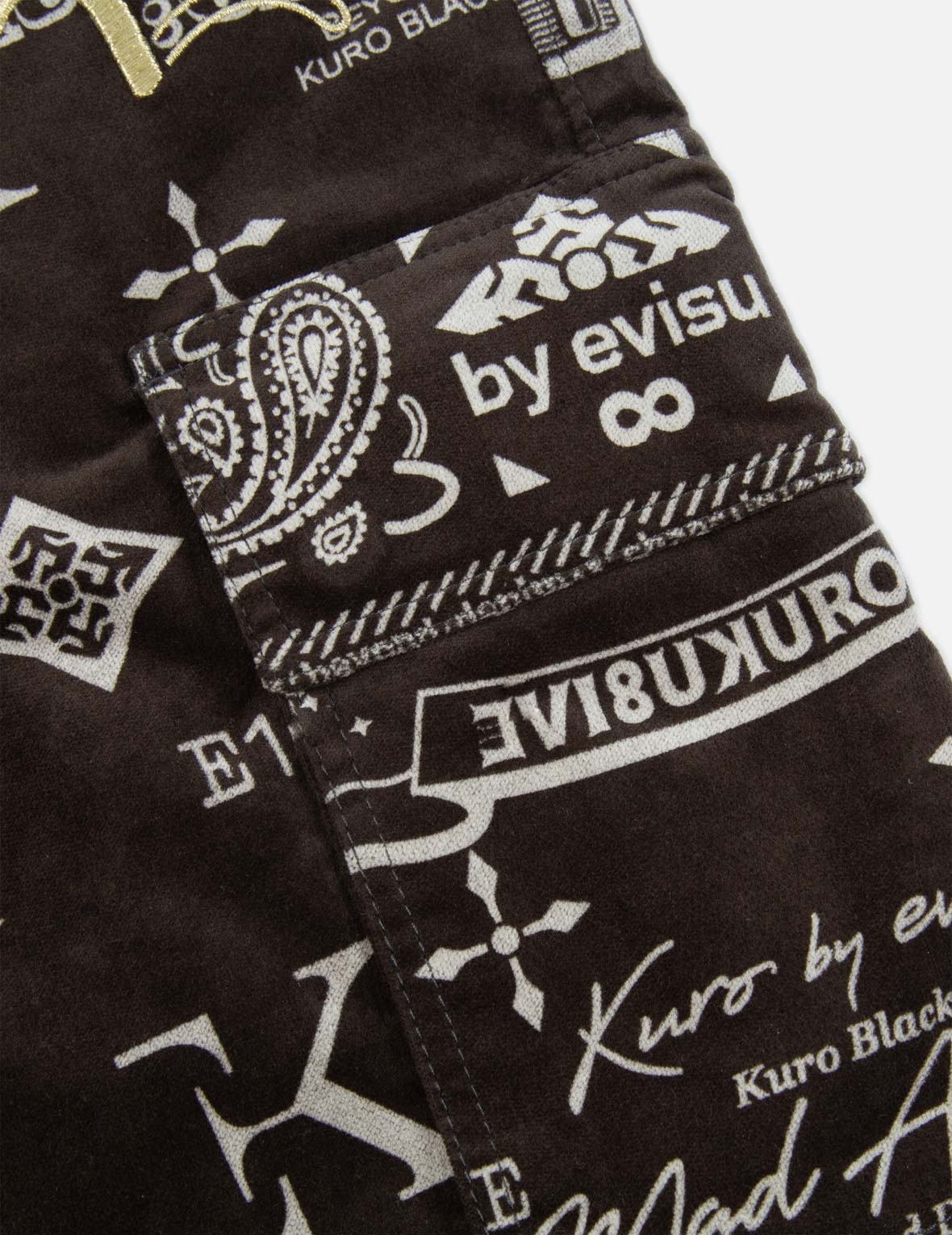 Monogram Paisley and Logo Print Velvet Joggers - 8