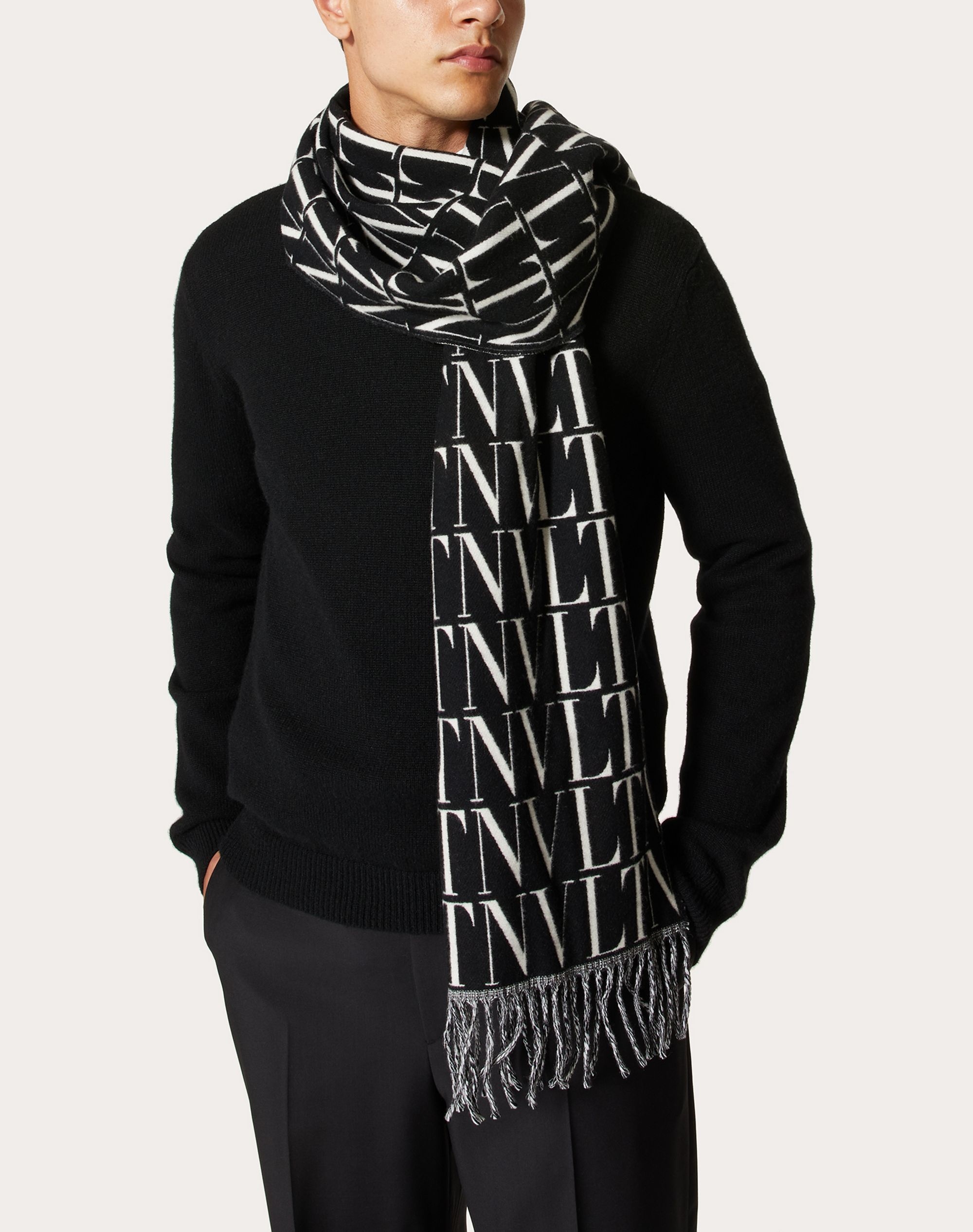 VLTN TIMES WOOL AND CASHMERE SCARF - 4