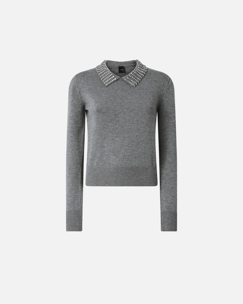 SWEATER WITH COLLAR AND RHINESTONES 1