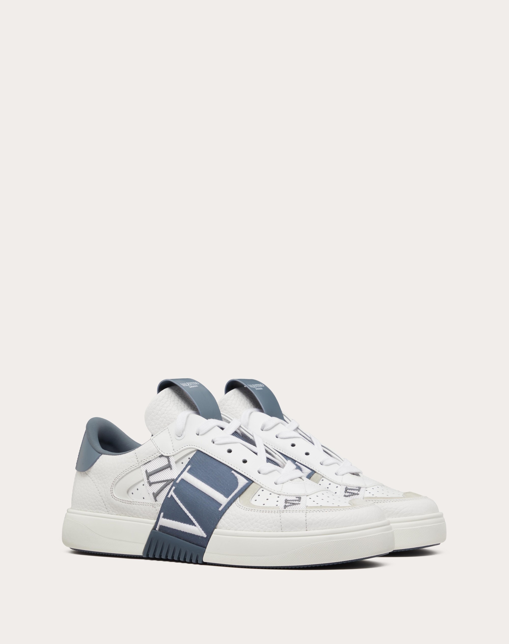 VL7N LOW-TOP CALFSKIN AND FABRIC SNEAKER WITH BANDS - 2