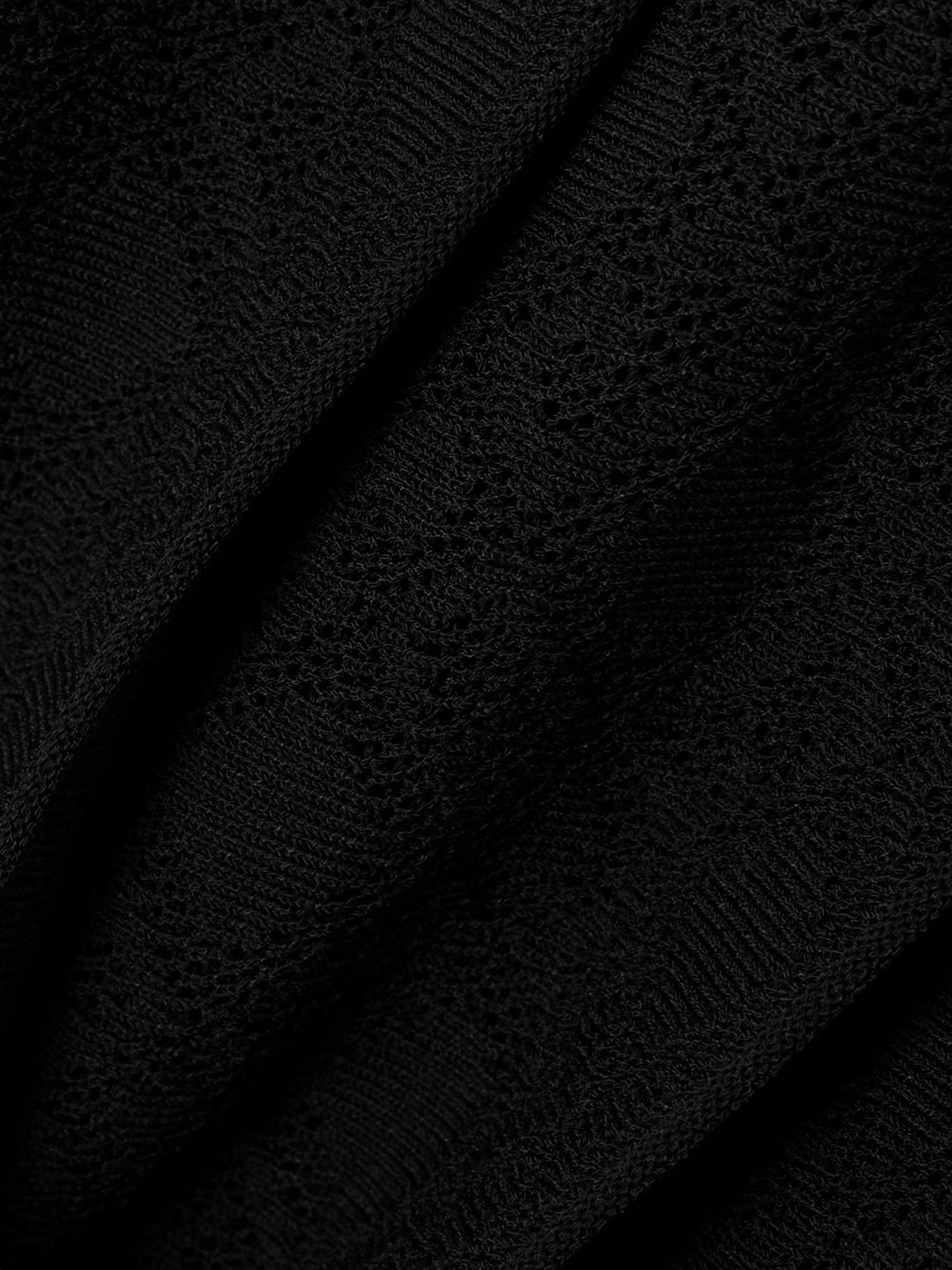 Pleated jacquard-knit mini skirt Black - 5