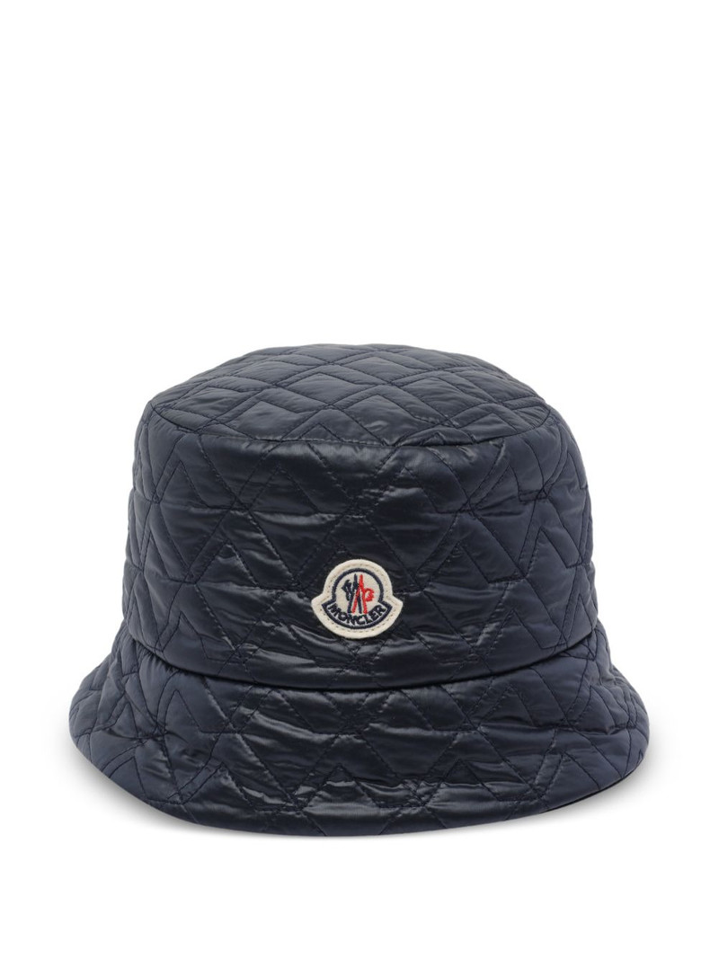 Moncler logo patch reversible bucket hat outlook