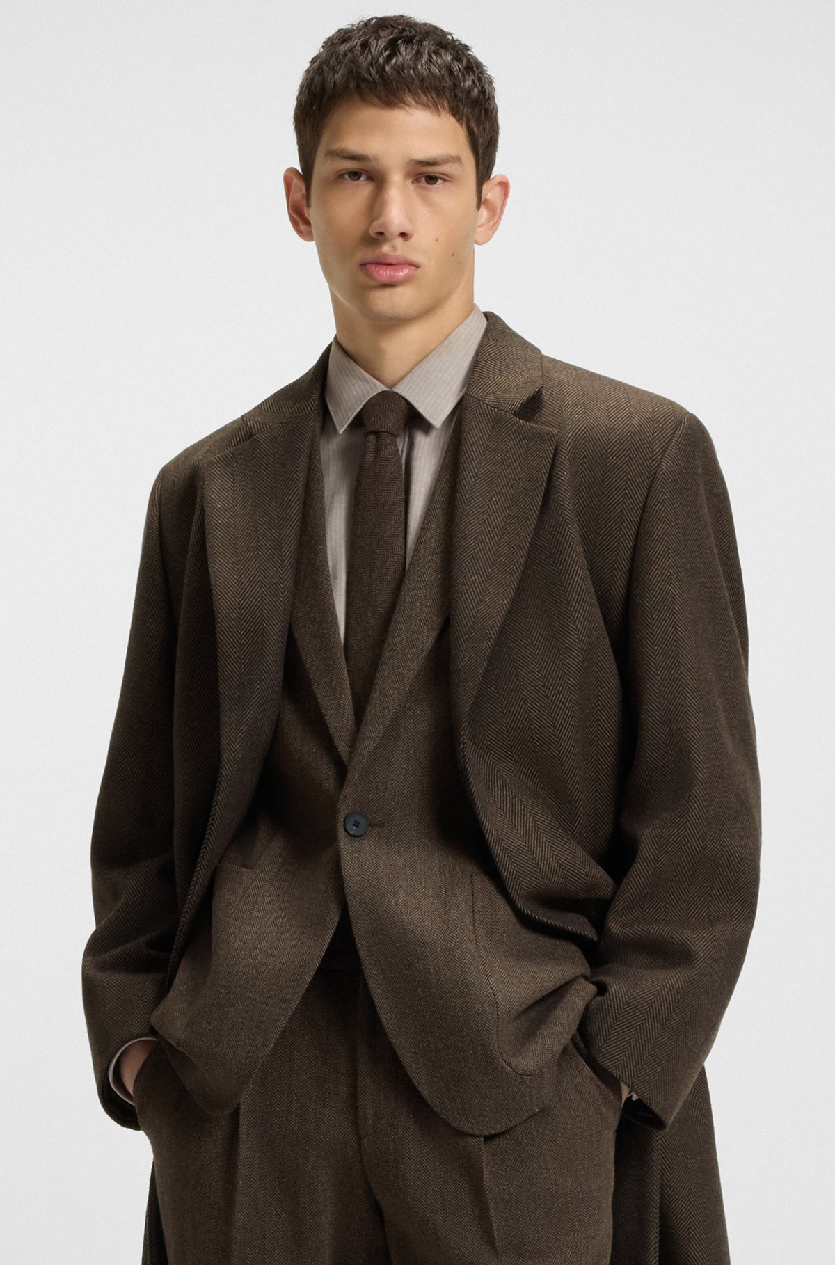 REGULAR-FIT COAT WITH CONCEALED CLOSURE - 6