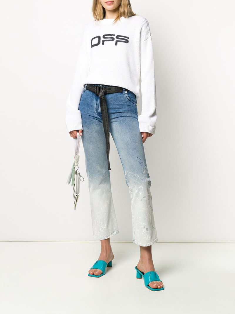 Off-White bleach effect straight jeans outlook