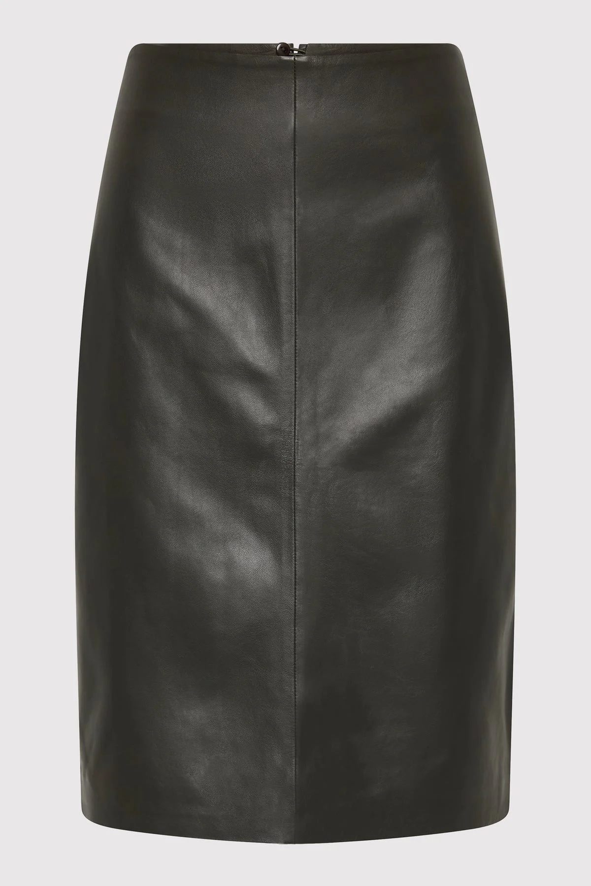 Leather Pencil Skirt - Khaki - 1