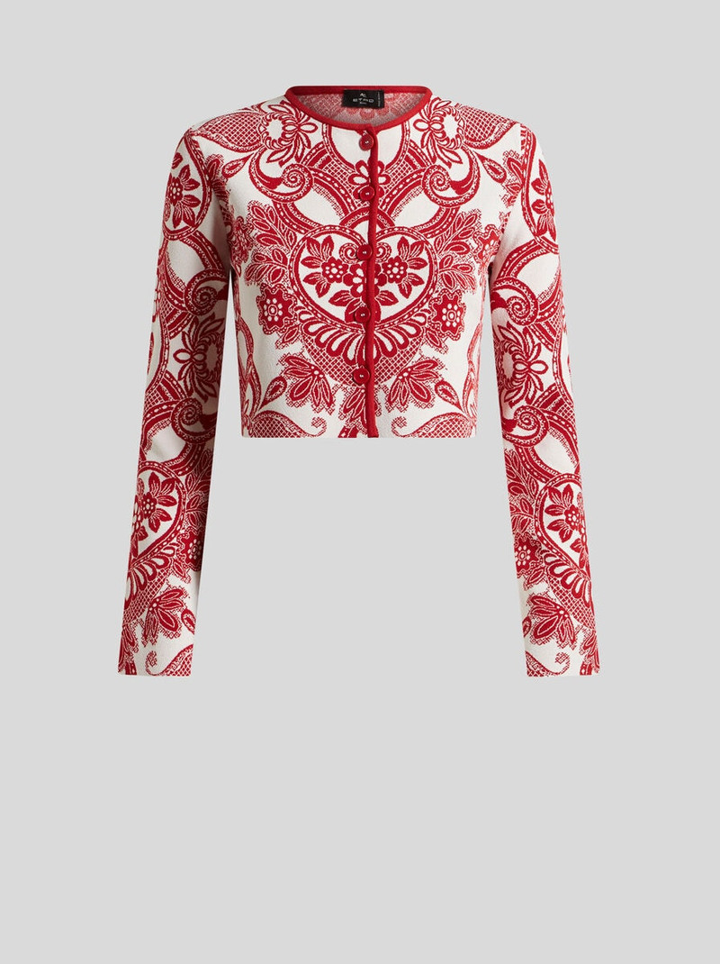 TWO-TONE CROPPED CARDIGAN - 1