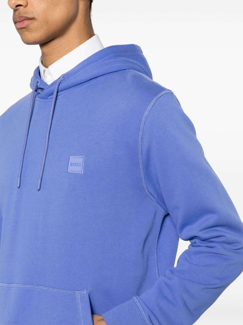 logo-patch cotton hoodie - 5