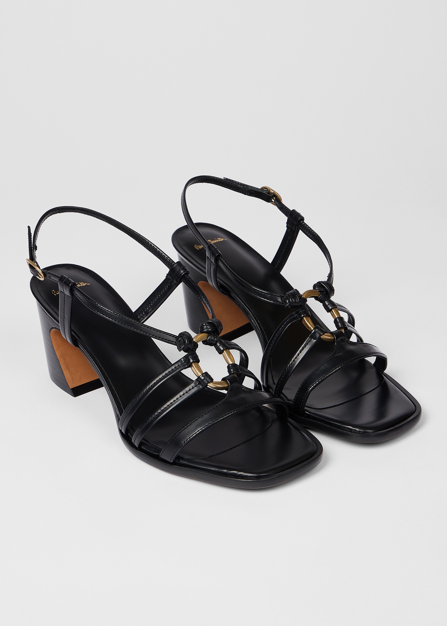 Women's Black 'Amira' Strappy Heeled Sandals - 2
