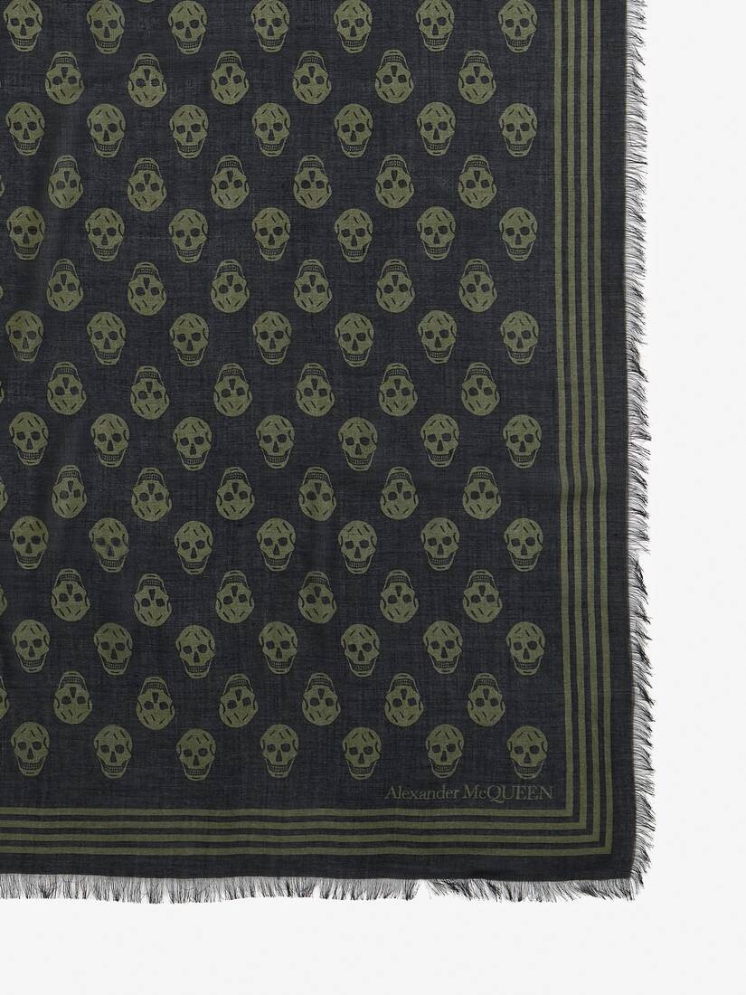 Alexander McQueen Men's Biker Foulard in Black/khaki
