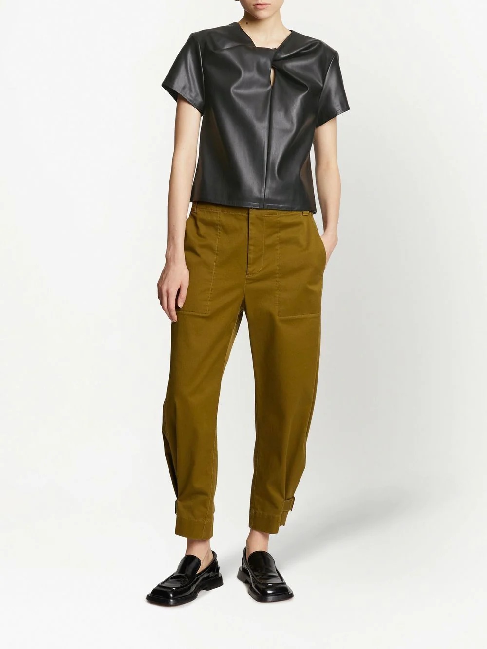 twist-detail short-sleeved top - 2