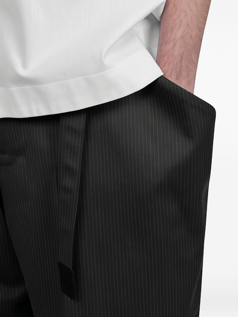 pinstripe wool trousers - 4