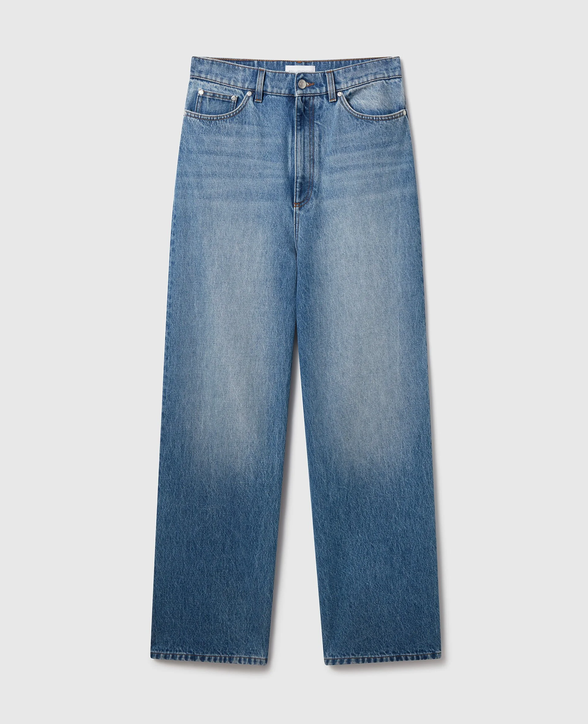 Faded Wide-Leg High-Rise Denim Jeans - 1