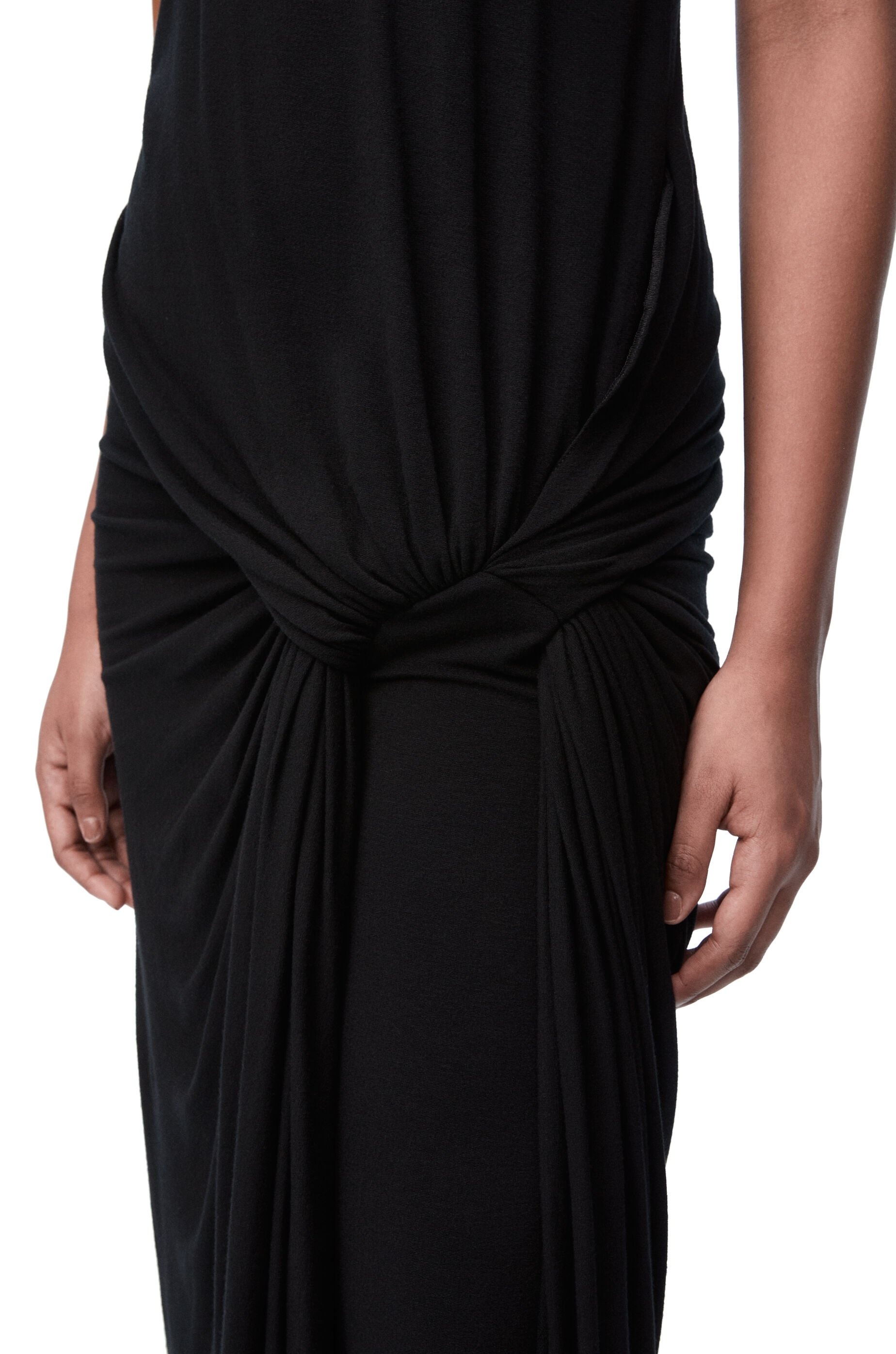 Draped dress in viscose and cashmere blend - 4