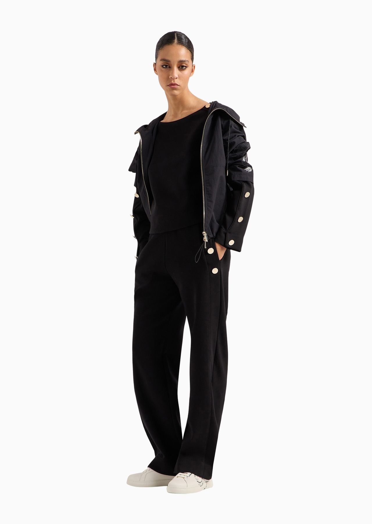 boat-neck sweatshirt with golden buttons - 4