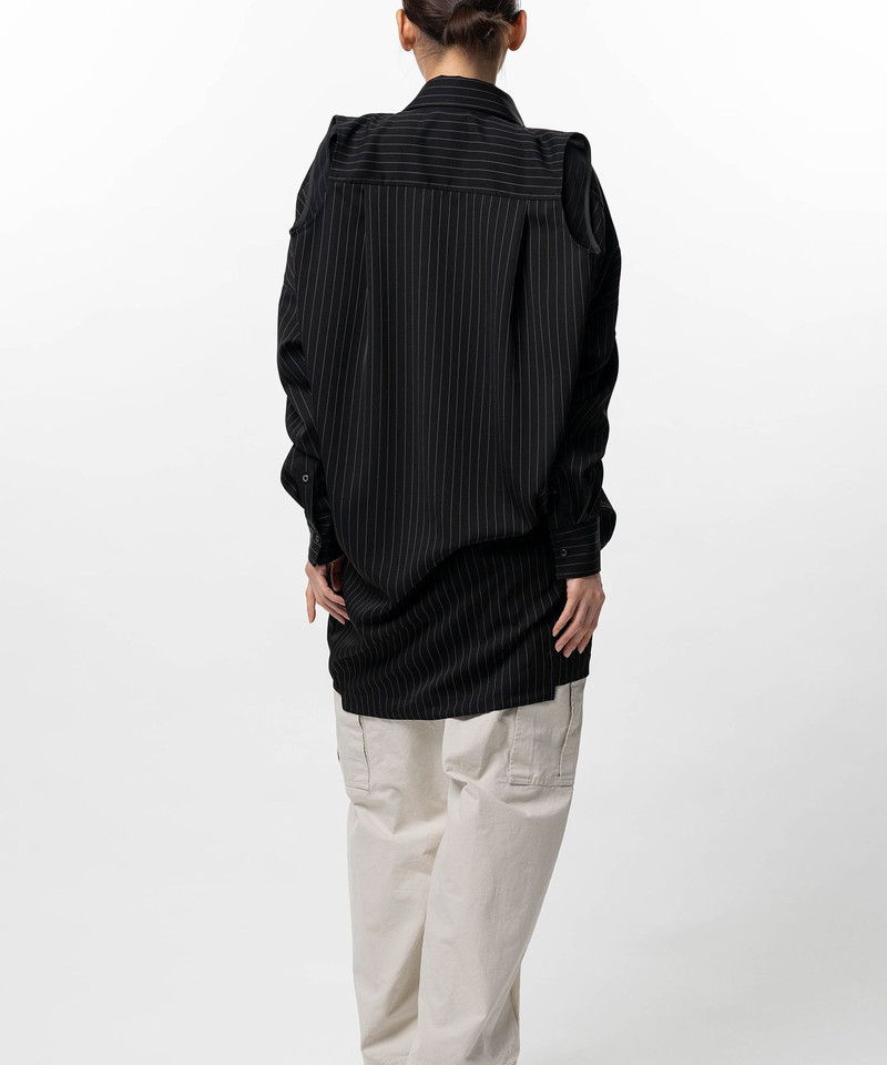 Vest Combined Stripe Shirt Dress 6