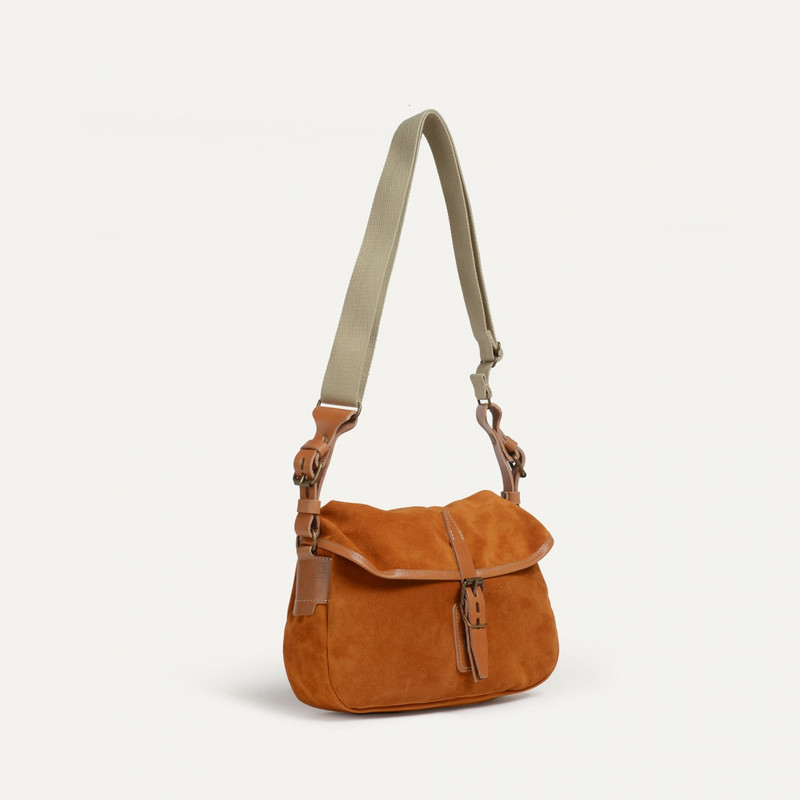 Bleu de Chauffe MUSETTE XS FISHERMAN'S BAG / SUEDE - OCHER outlook
