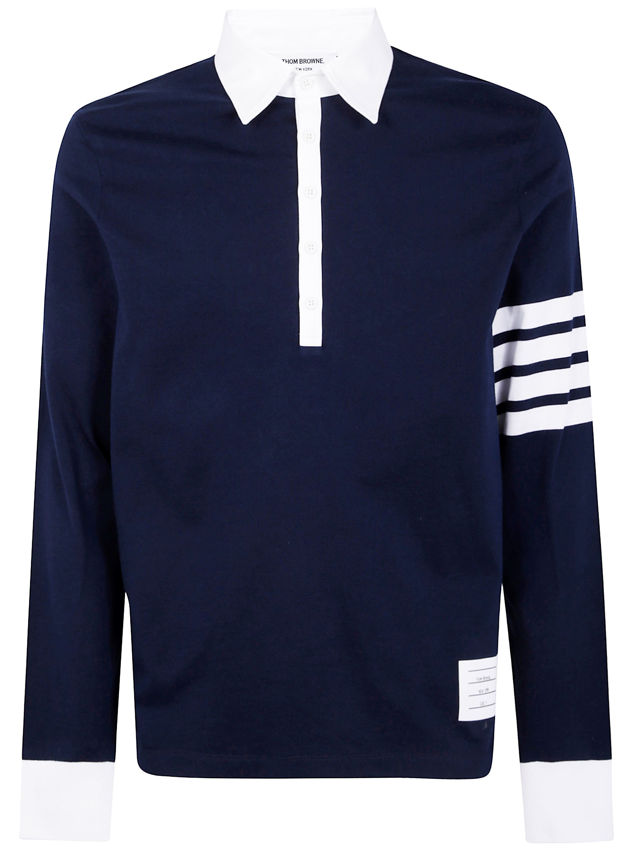 Introducing the 'CLASSIC FIT LONG SLEEVE RUGBY IN MED WEIGHT JERSEY WITH ENG 4 BAR' by THOM BROWNE,  - 1