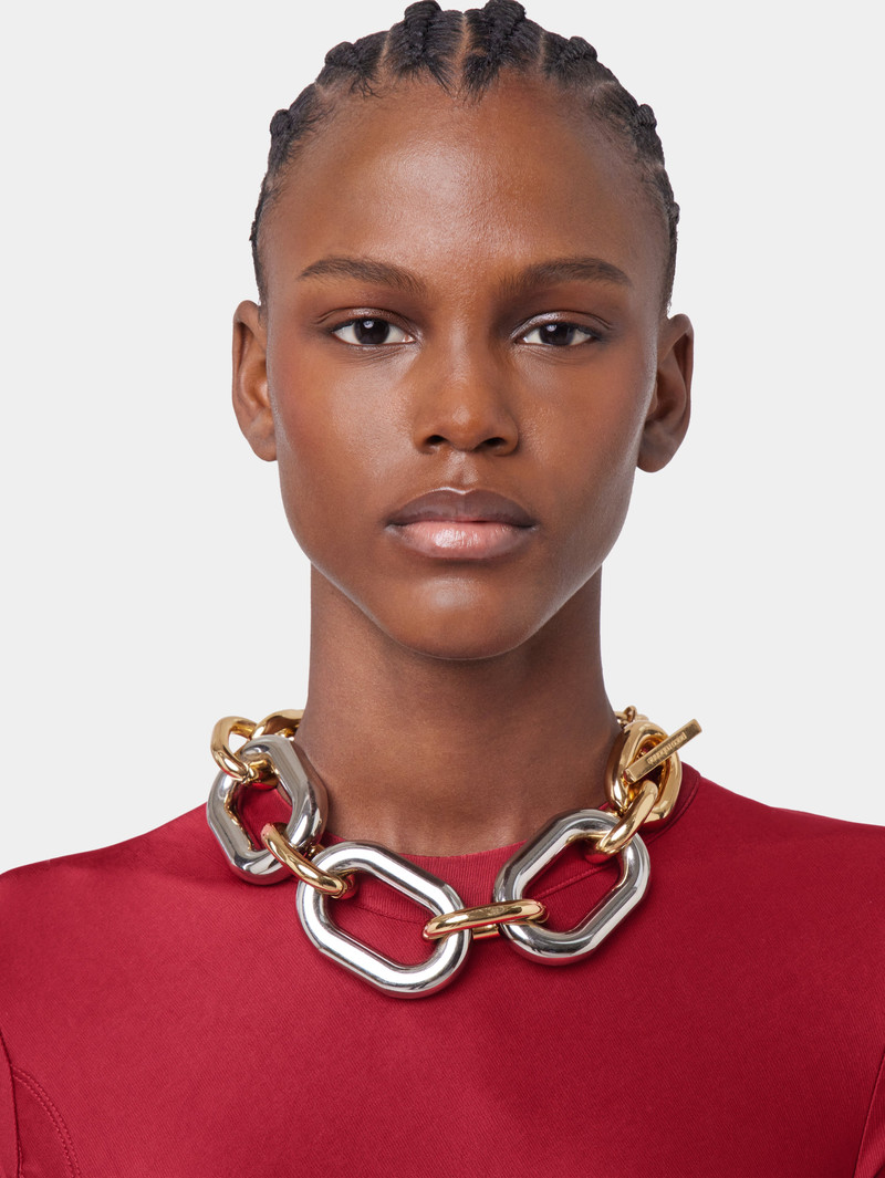 rabanne GOLD AND SILVER OVERSIZED XL LINK NECKLACE outlook